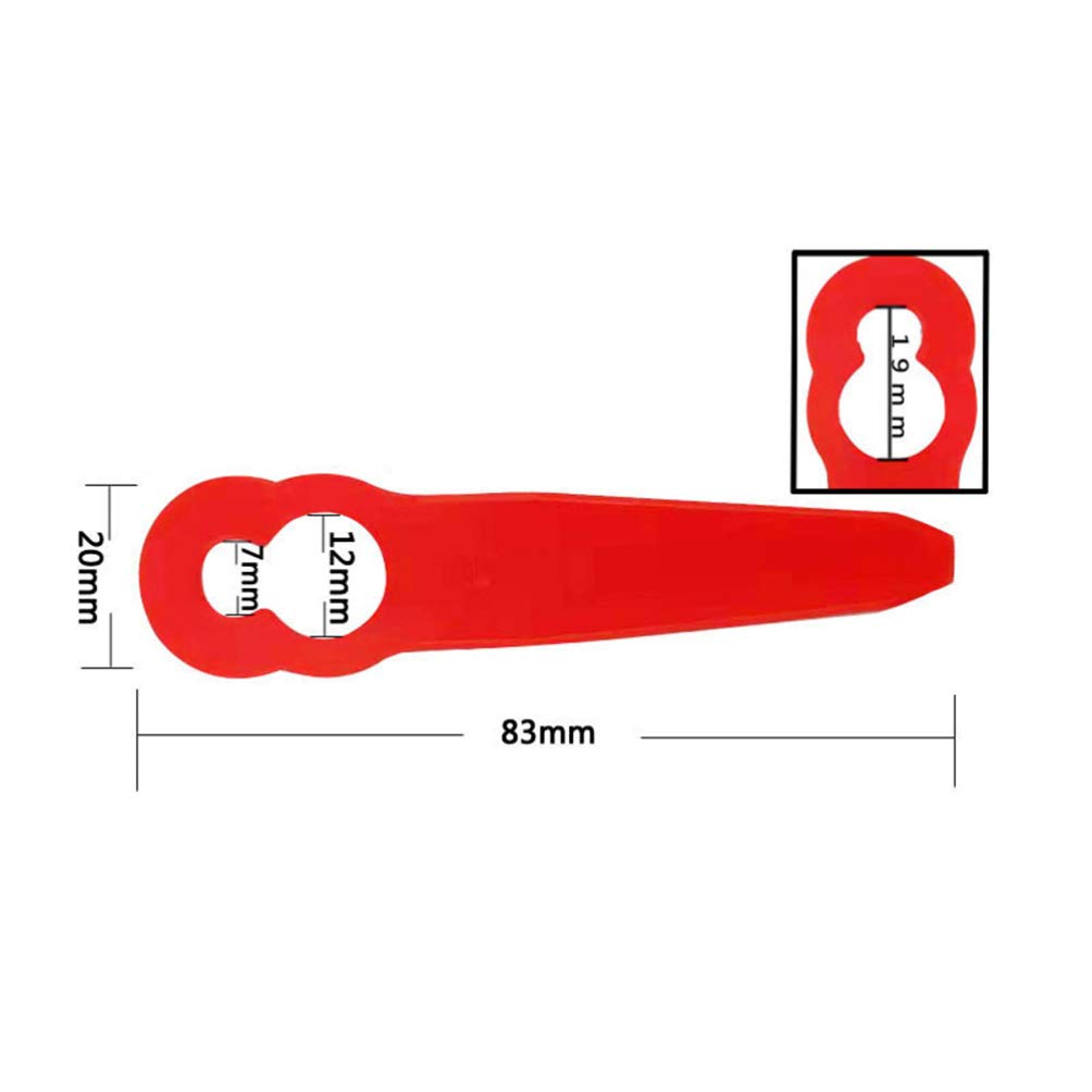 50pcs Cabilock Grass Trimmer Replacement Blades - Red Gourd Shape Brush Cutter Head Attachment for Lawn Mower & Weed Whacker - Perfect for Yard Maintenance, Landscaping & Professional Gardening