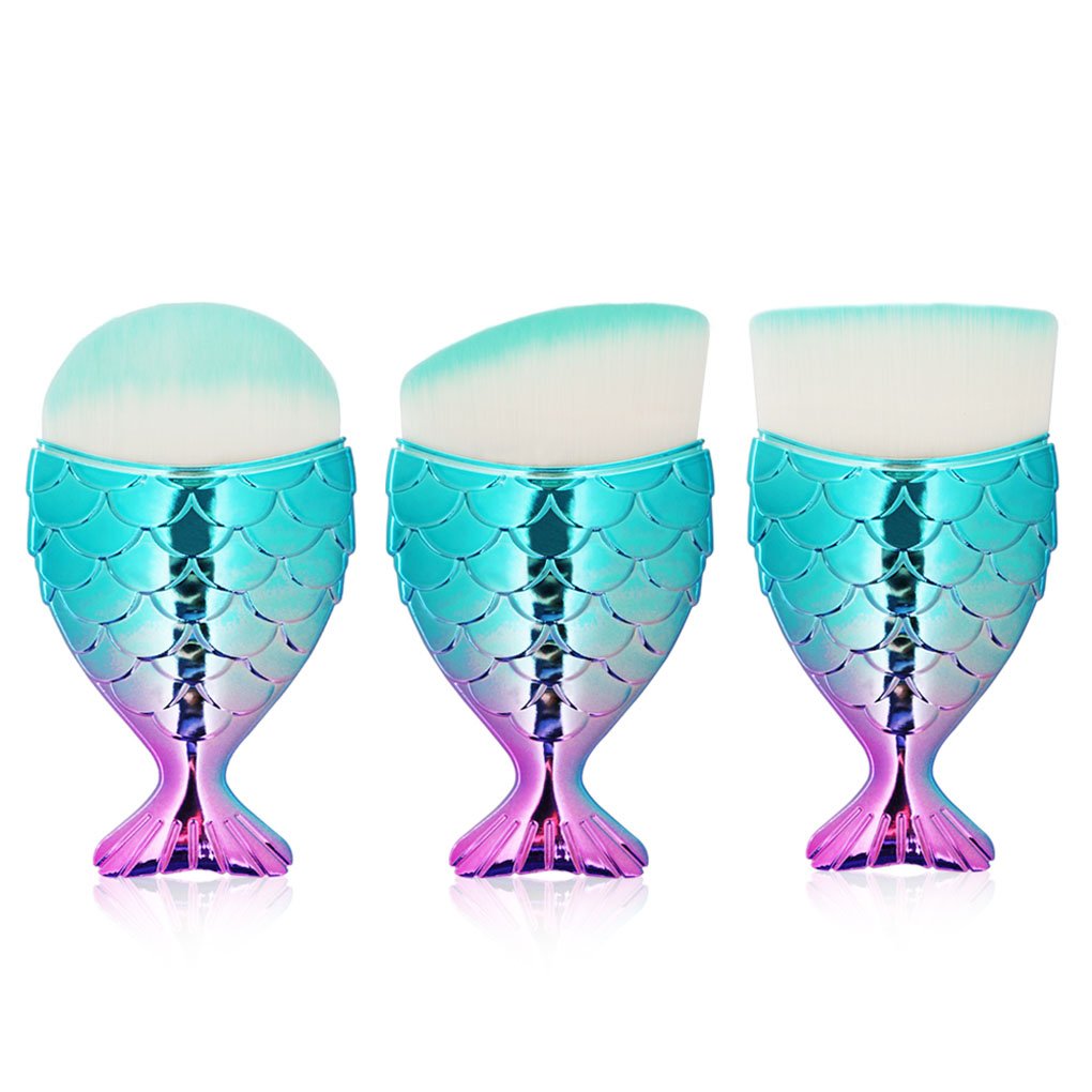 LHEI 13-Piece Gradual Blue Makeup Brush Set | 3D Mermaid Cosmetic Brushes for Eyeshadow, Eyeliner & Blush | Perfect for Professional Makeup Artists & Beginners | Ideal for Daily Use, Special Occasions & Travel