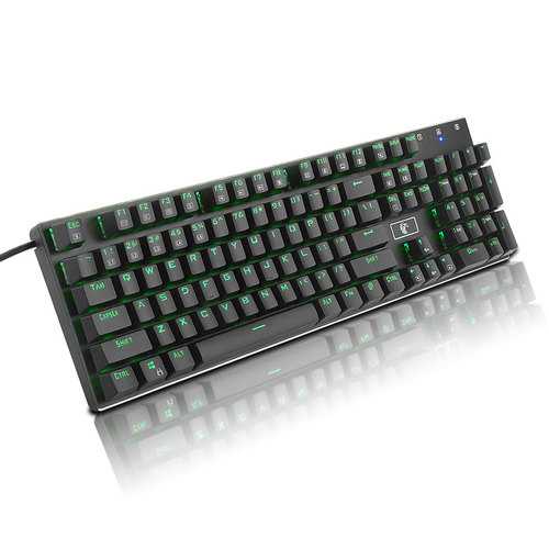 E element Z88 104-Key NKRO USB Wired RGB Backlit Mechanical Gaming Keyboard with Outemu Blue Switches - Perfect for PC Gaming, Typing & Office Work