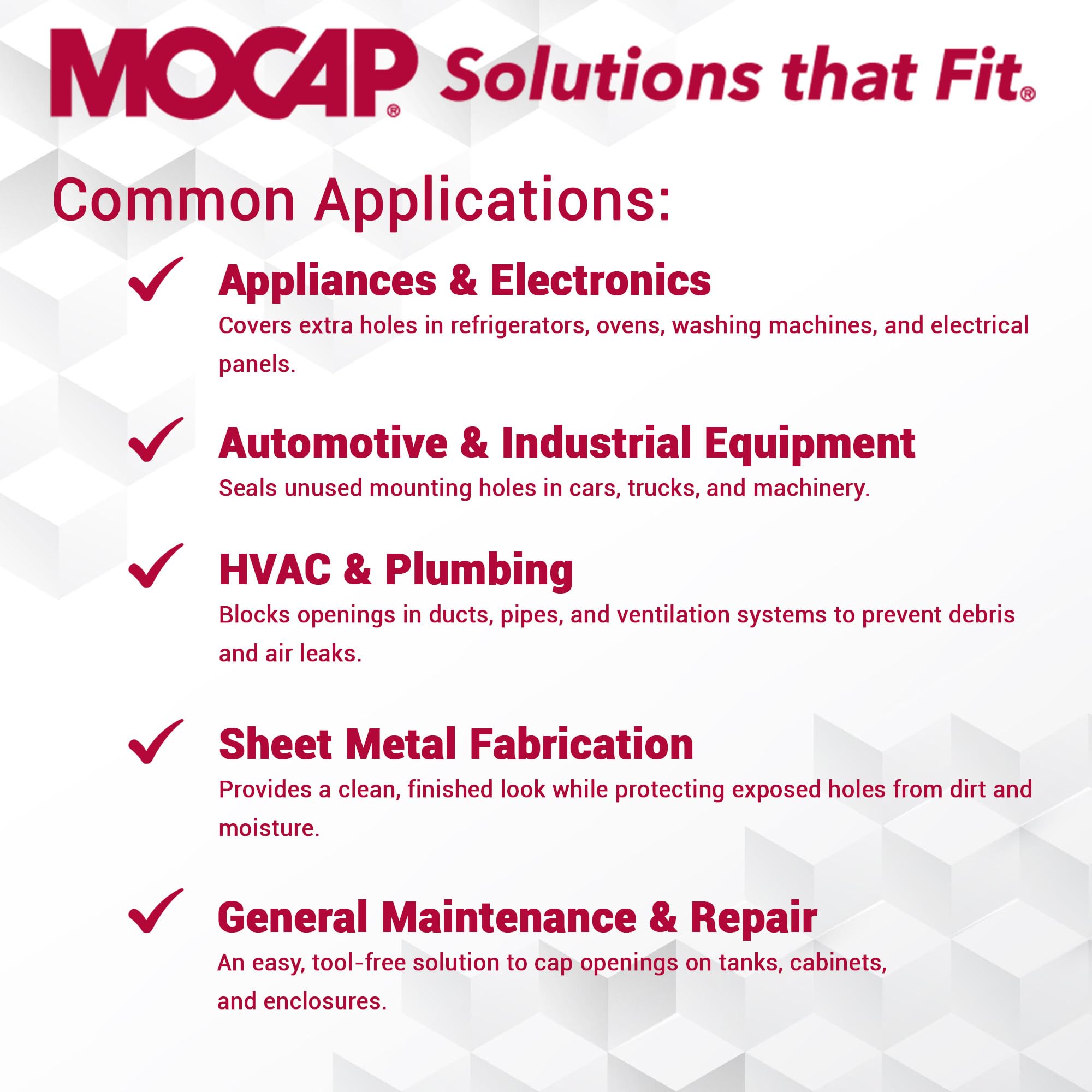 MOCAP Black Flush Sheet Metal Hole Plug for 0.750