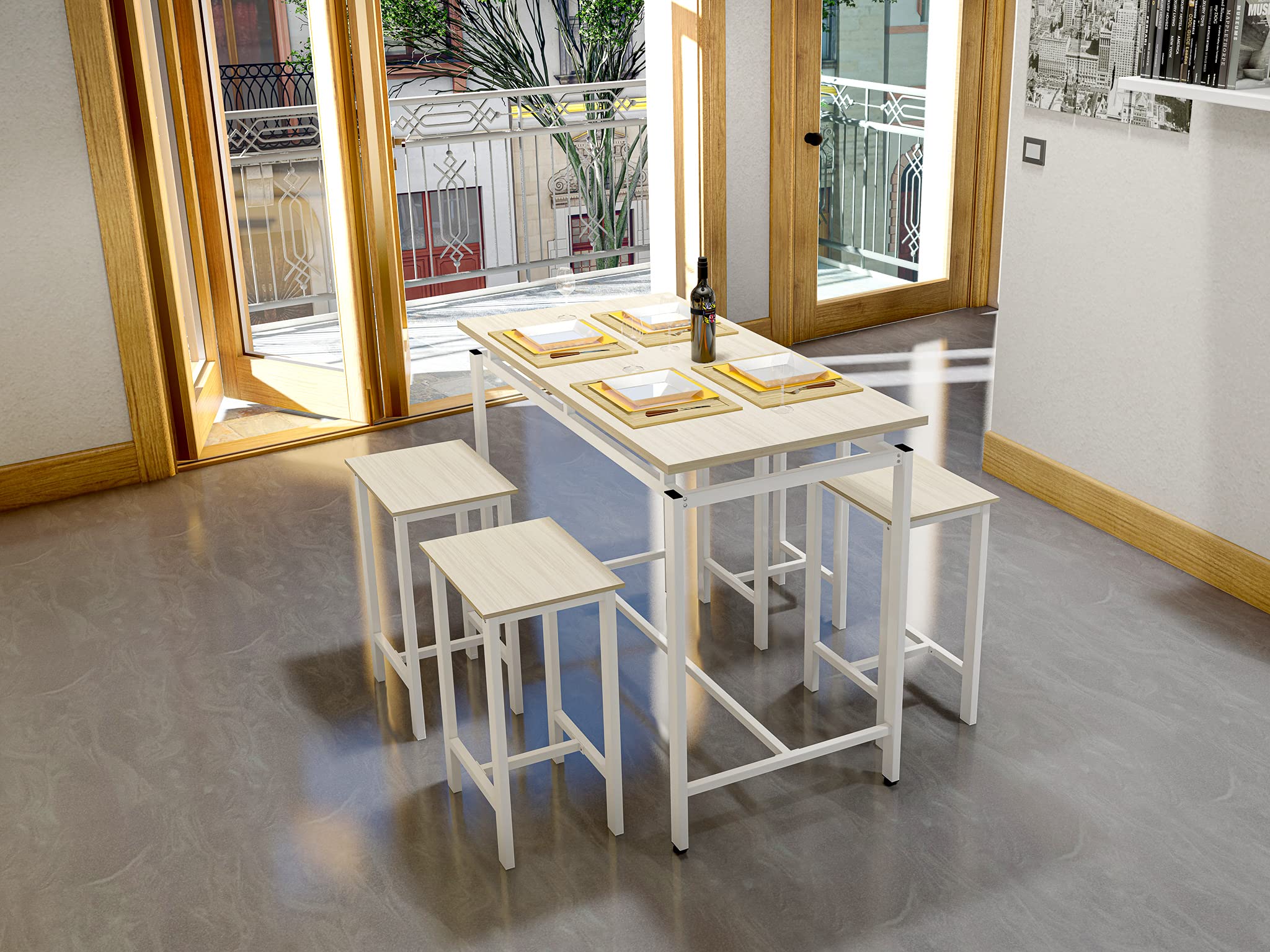 East West Furniture NODSW02 Medium Off White Side Table - Perfect for Living Room, Bedroom & Office Decor