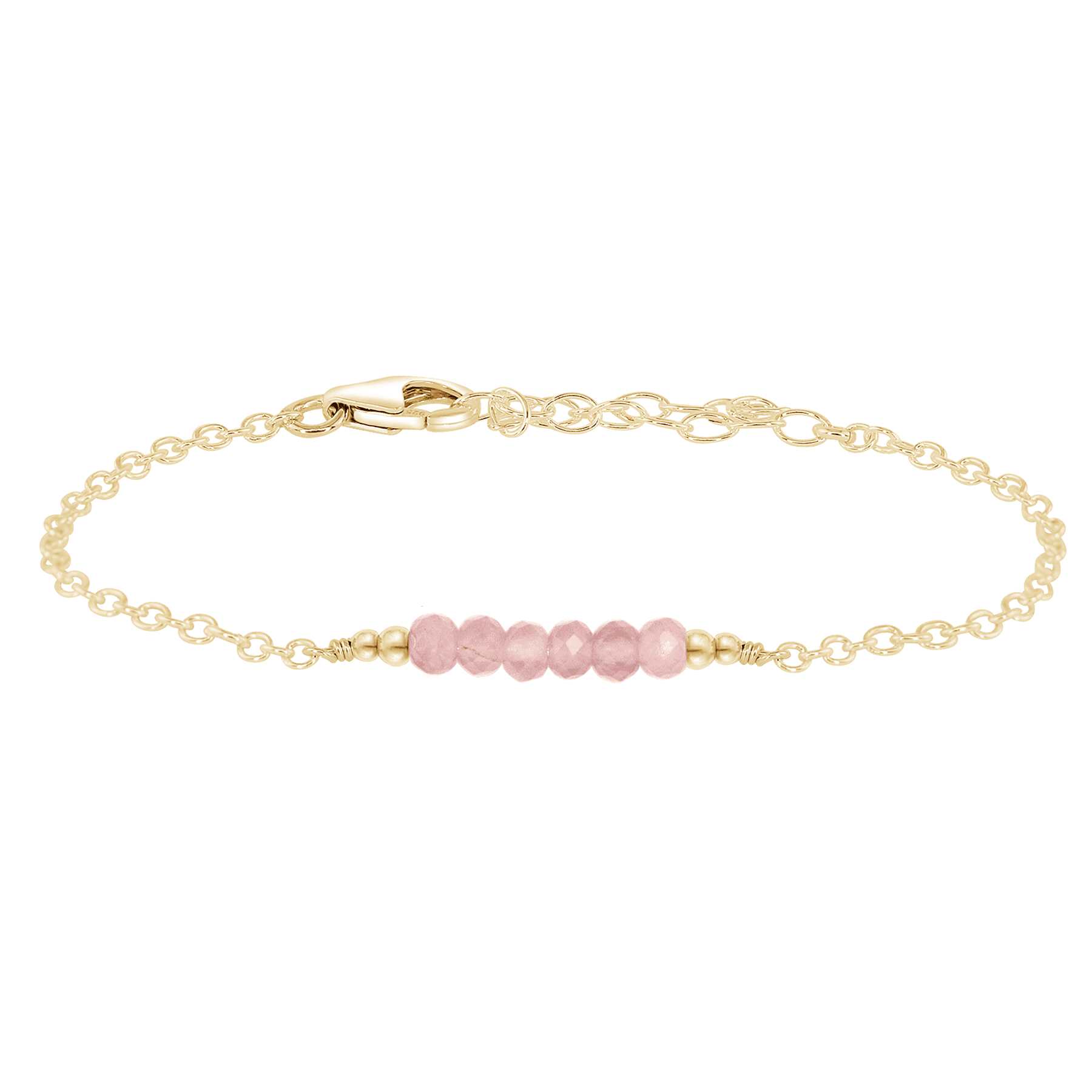 Sparkling Pink Rose Quartz Gemstone Faceted Bead Bar Bracelet for Women - Healing Crystal Jewelry for Love, Positivity & Stress Relief - Perfect for Meditation, Yoga & Spiritual Gifts
