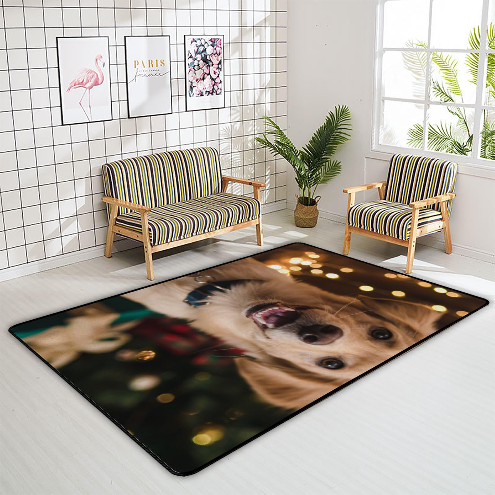 XOLLAR 72 x 48 Inch Large Kids Playmat Rug - Soft Christmas Themed Nursery Rug for Baby & Dog | Playroom, Living Room, Bedroom Floor Mat for Toddlers & Pets