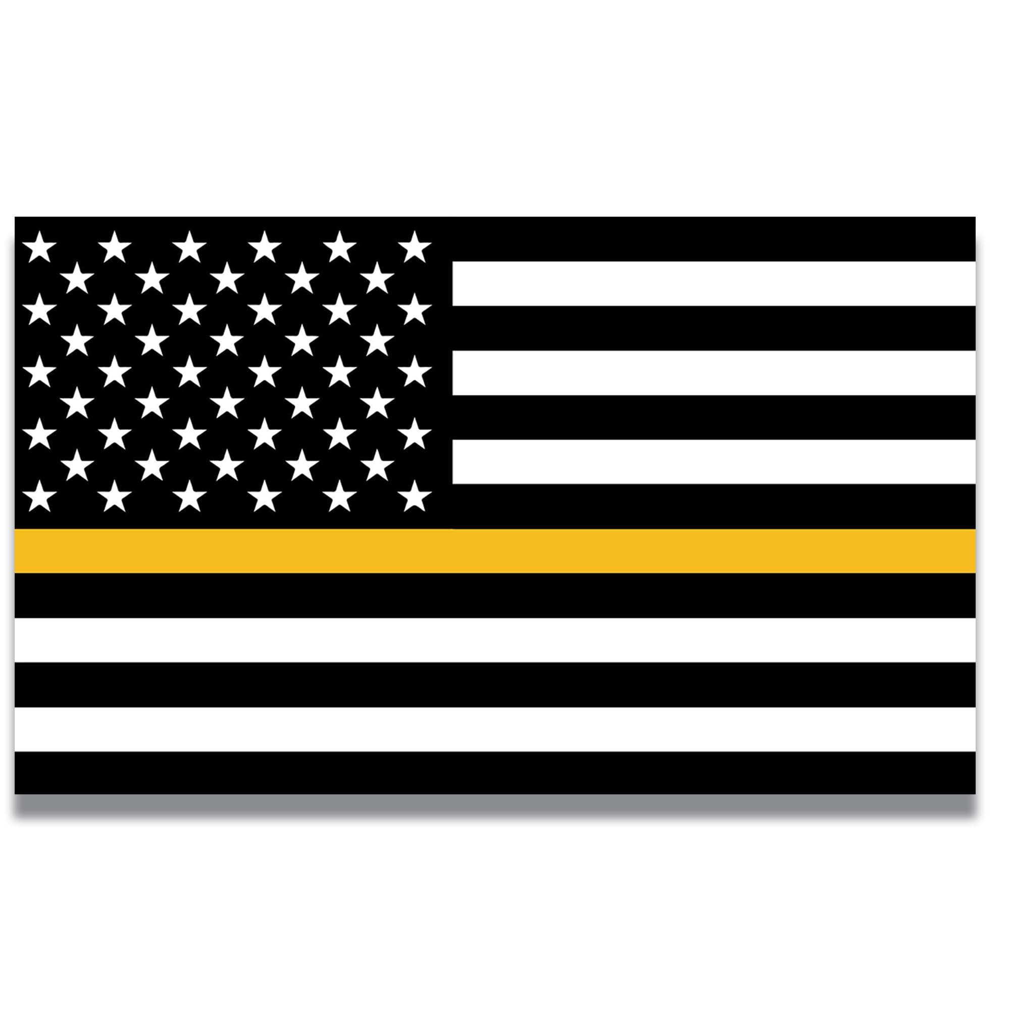 5x8 Inch Thin Gold Line American Flag Car Magnet - Heavy Duty Decal for Truck, SUV, Vehicles | Gold & White Design | Supports Emergency Services Dispatchers | Perfect for Road Trips, Patriotic Displays & First Responder Appreciation