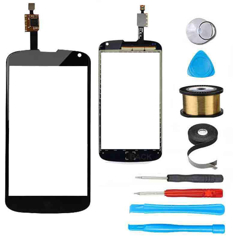 Original LG Google Nexus 4 Glass Screen & Touchscreen Digitizer Replacement Kit - Premium Repair Kit in Black | DIY Smartphone Screen Replacement for Home & Office Use