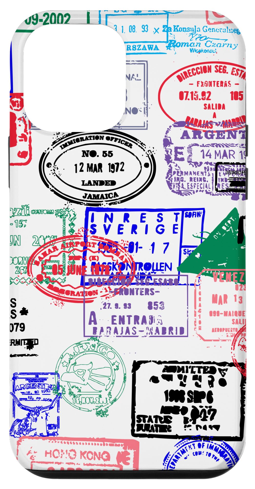 Vintage Passport Stamp iPhone 12 Mini Case - Travel Themed Protective Cover for Airports & Vacations - Perfect Gift for Frequent Flyers & Adventure Lovers
