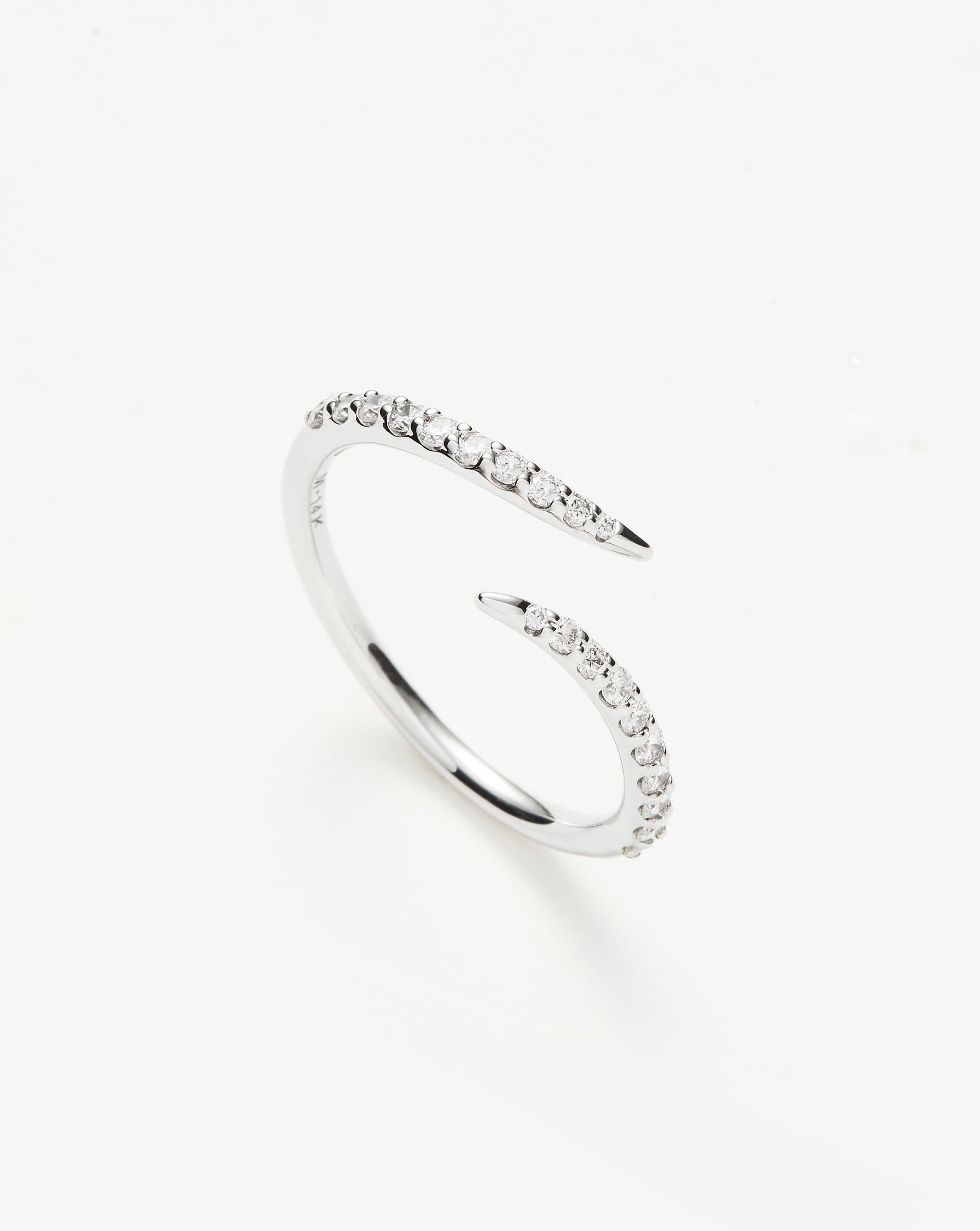 14K White Gold Open Claw Diamond Ring for Women - Elegant Stackable Band for Engagement, Wedding, Anniversary & Everyday Wear