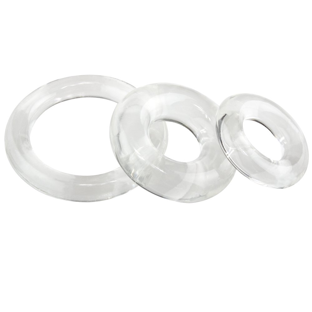 Screaming O Ringo Clear Cock Ring Set of 3 - Stretchy Comfortable Penis Rings for Couples - Enhance Intimacy & Mutual Pleasure - Perfect for Foreplay, Spicing Up Relationships & Sensual Massage
