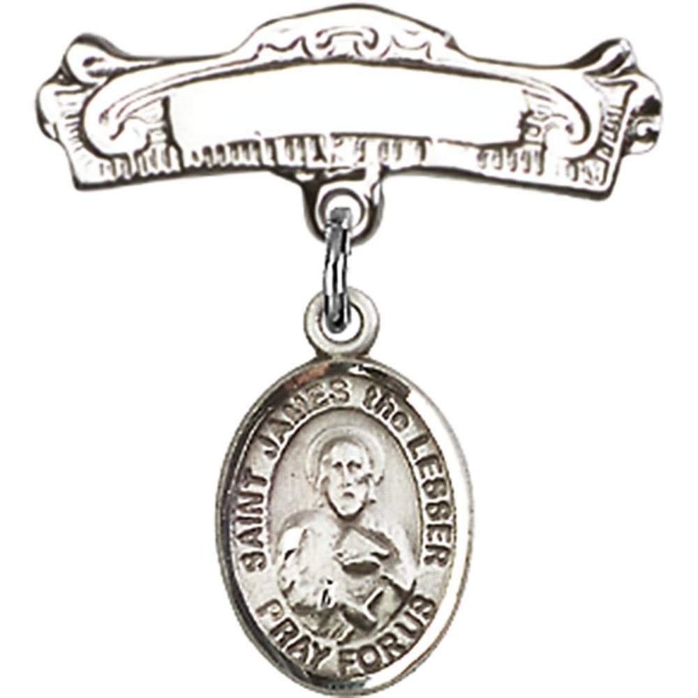 St. James The Lesser Sterling Silver Baby Badge - 7/8 X 7/8 Inch Arch Polished Charm Pin for Christening, Baptism & First Communion Gifts