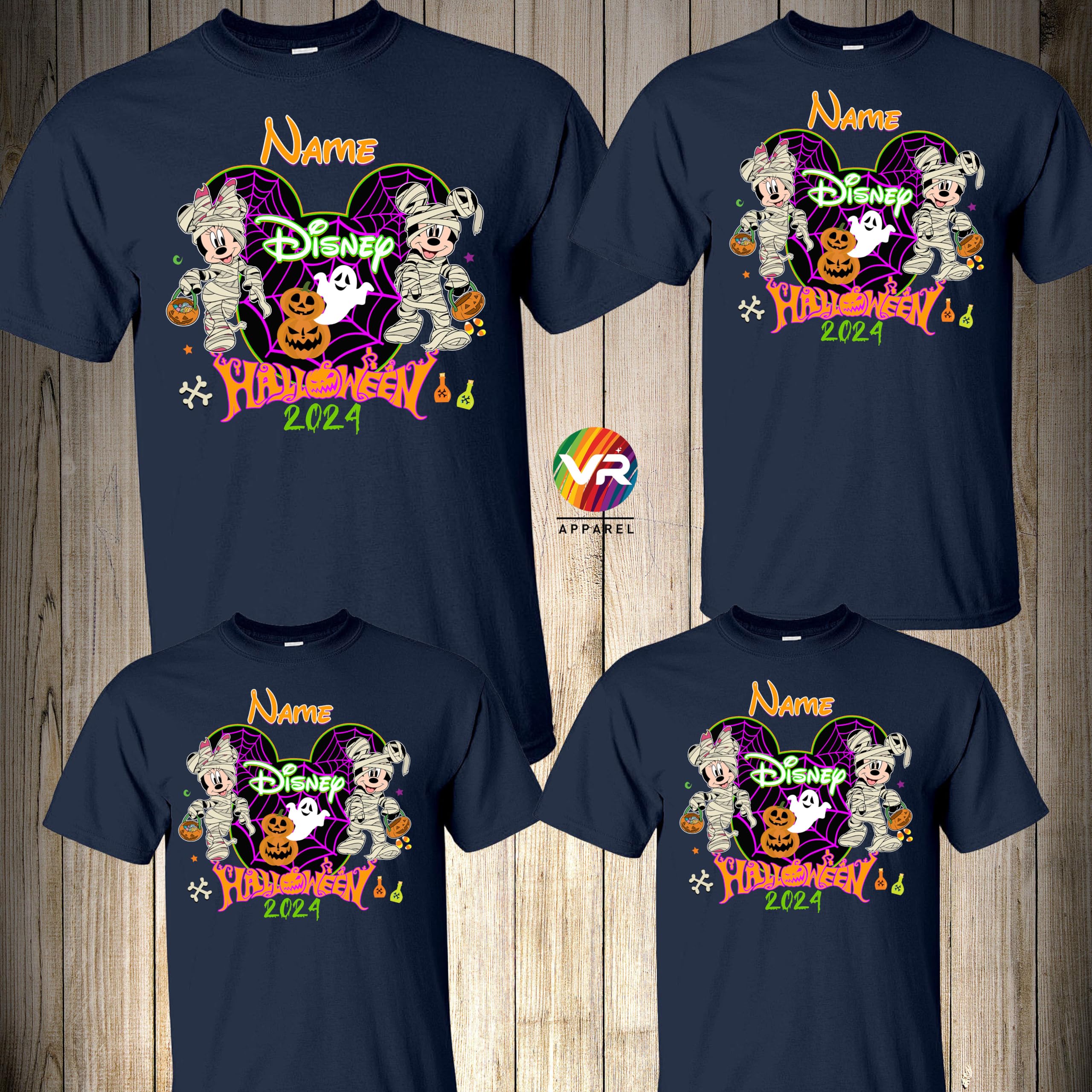 Custom Halloween Family Black Shirts for Disney Halloween Party 2024 - Matching Couple & Group T-Shirts for Spooky Family Costumes, Halloween Events & Theme Parties