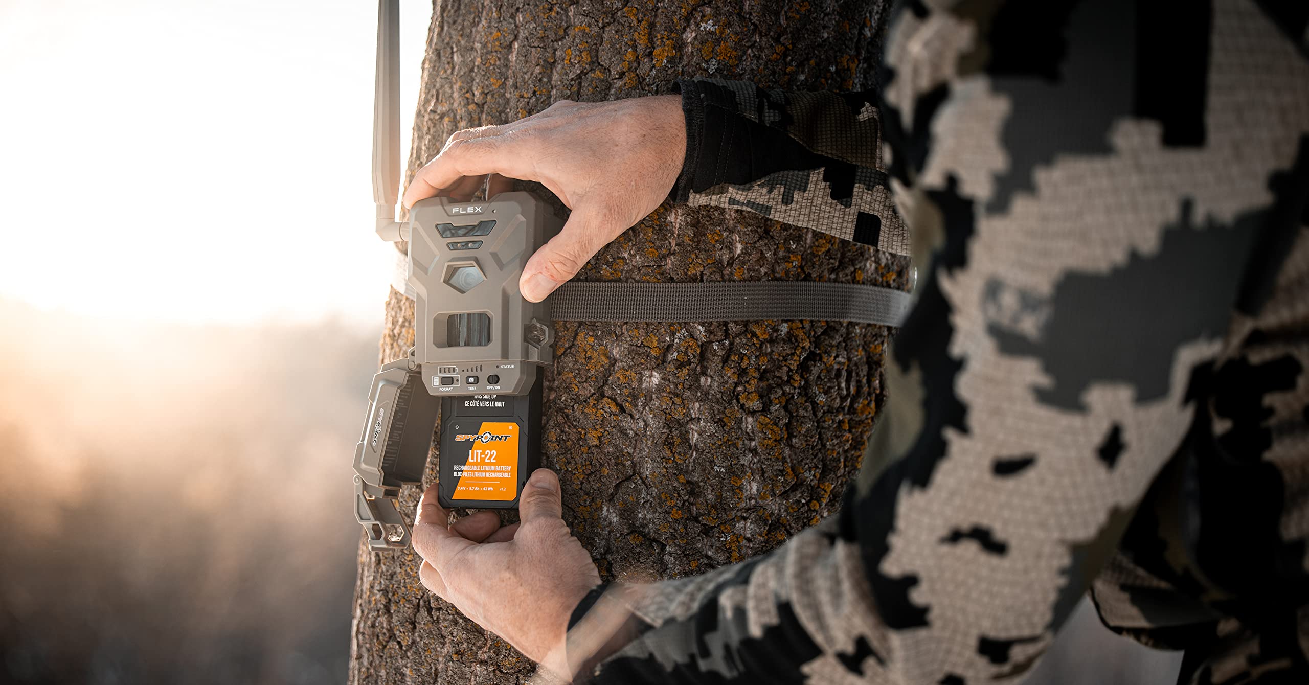 SPYPOINT LIT-22 Rechargeable Lithium Battery Pack 7.4V 5.4Ah for Cellular Trail Cameras - Compatible with Flex Series (Flex-M, Flex-S, FLEX-G36, Flex-Plus) - Includes AC Charger (2-Pack) - Perfect for Wildlife Monitoring & Outdoor Security