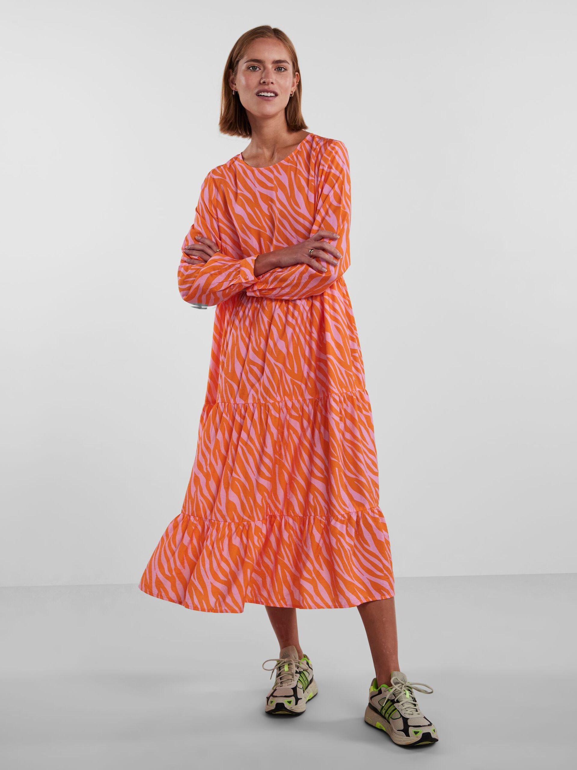 Caura Midi Dress for Women - Floral Print Summer Dress in Begonia Pink | Perfect for Beach Vacations, Date Nights & Outdoor Parties