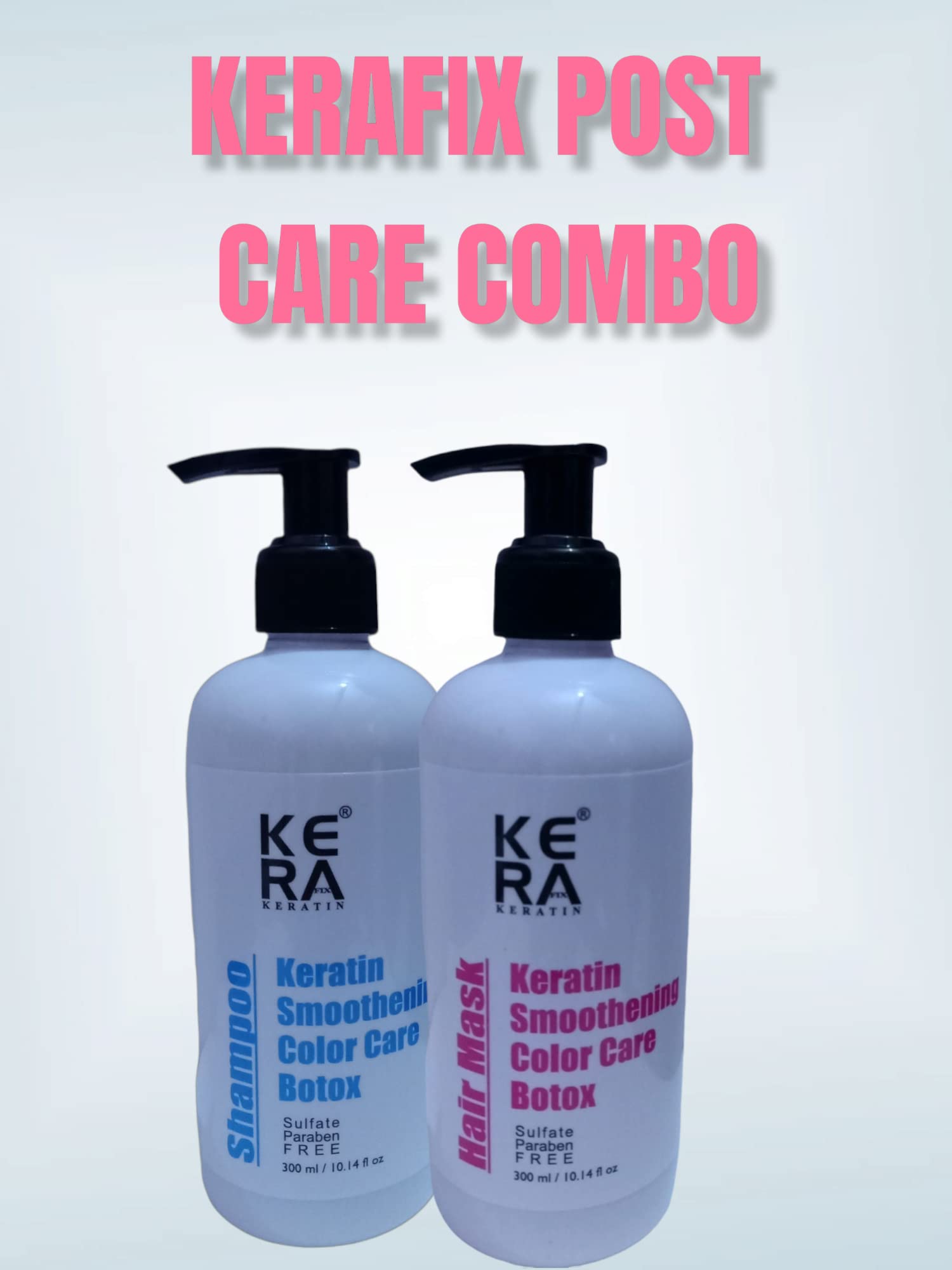 KERAFIX Keratin Post Treatment Shampoo & Mask Combo Pack of 2 - Repair & Strengthen Damaged Hair for Smooth & Shiny Results - Perfect for Salon-Quality Hair Care at Home