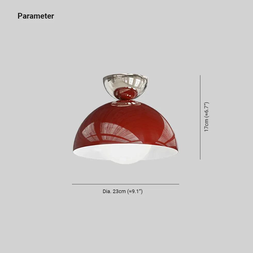 Red Semispherical LED Recessed Ceiling Light - Modern Hallway Lighting Fixture for Home & Office Decor