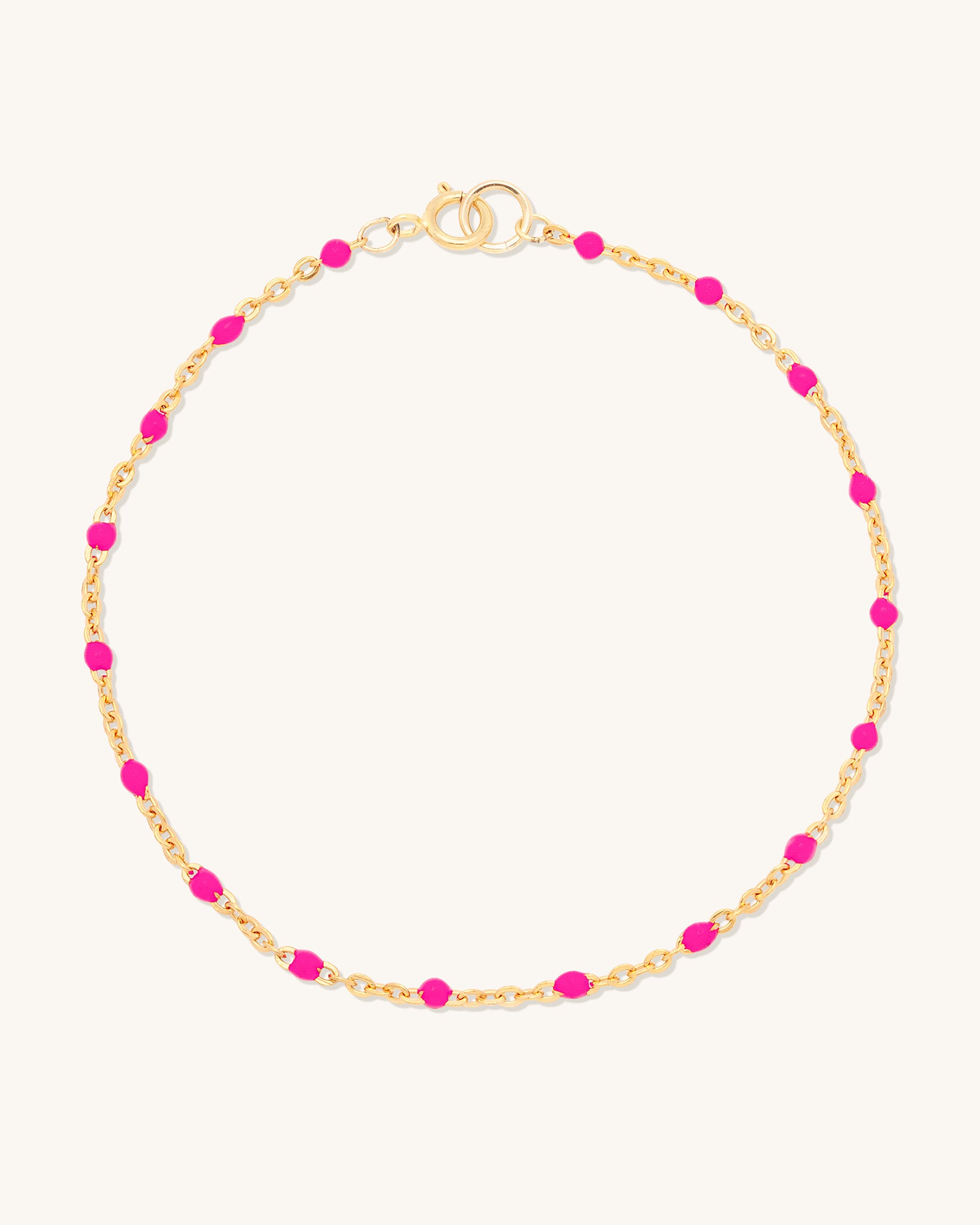 Hot Pink Candy Chain Anklet for Women - Trendy Summer Beach Jewelry Accessory - Perfect for Parties, Vacations & Boho Outfits