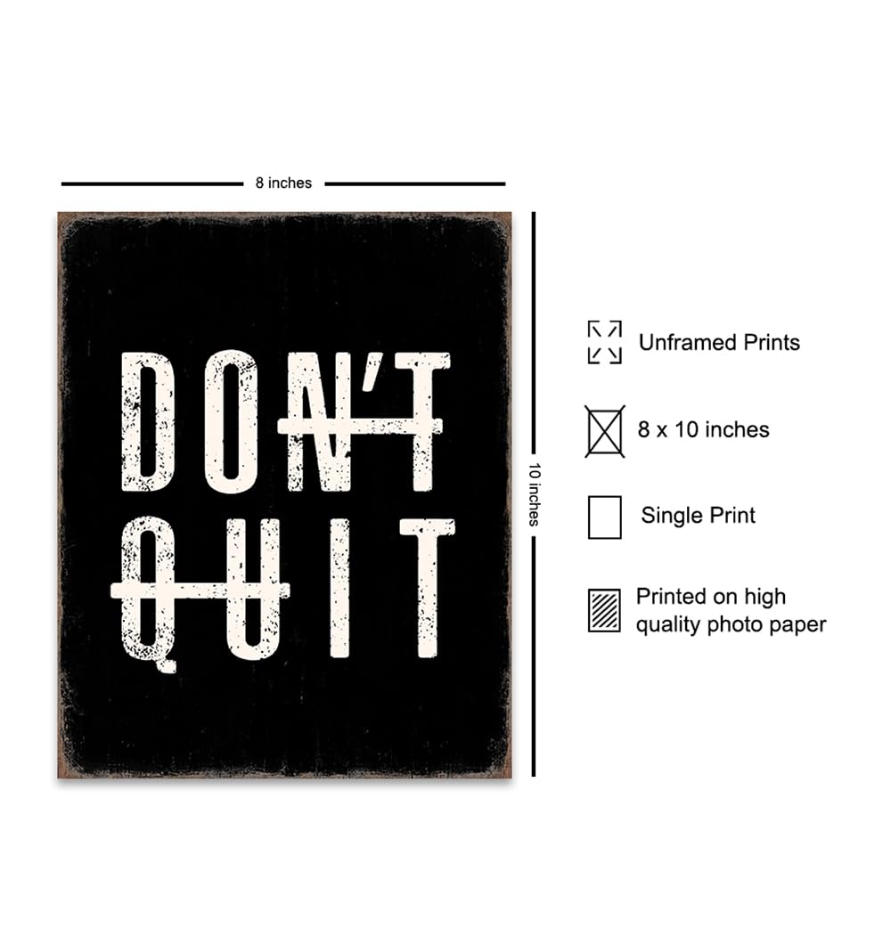 Motivational Wall Art for Office & Gym - Rustic Decor for Men