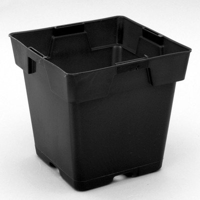 Hydrofarm Square Planter Box Set of 5 - Durable Indoor/Outdoor Garden Planters for Herbs, Vegetables & Flowers - Perfect for Balcony, Patio & Urban Gardening