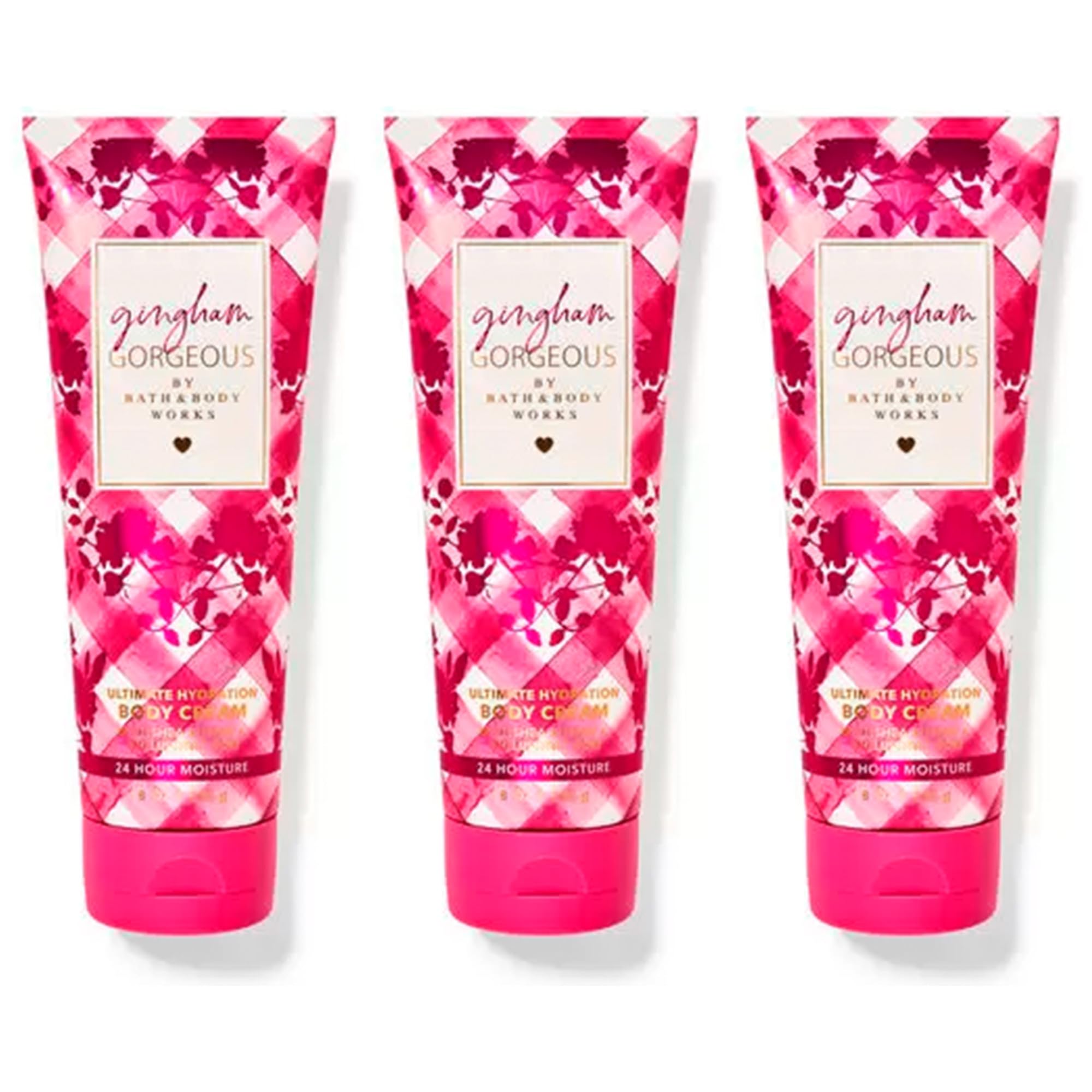 Gingham Gorgeous Ultimate Hydration Body Cream 8oz - 3 Pack | Deeply Moisturizing & Nourishing | Bath & Body Works | Perfect for Dry Skin Care & Daily Hydration | Gift Set for Women & Men