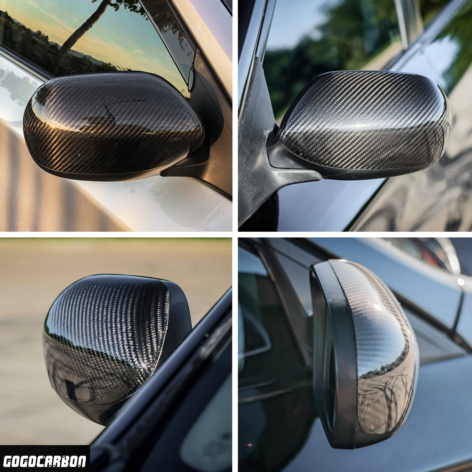 **2008-2014 Subaru WRX STI/WRX Mirror Cover - Dry Carbon Fiber Design, UV-Resistant Clear Coat, Lightweight & Durable (2-Piece Set) - Upgrade Exterior Styling for Sporty Look**