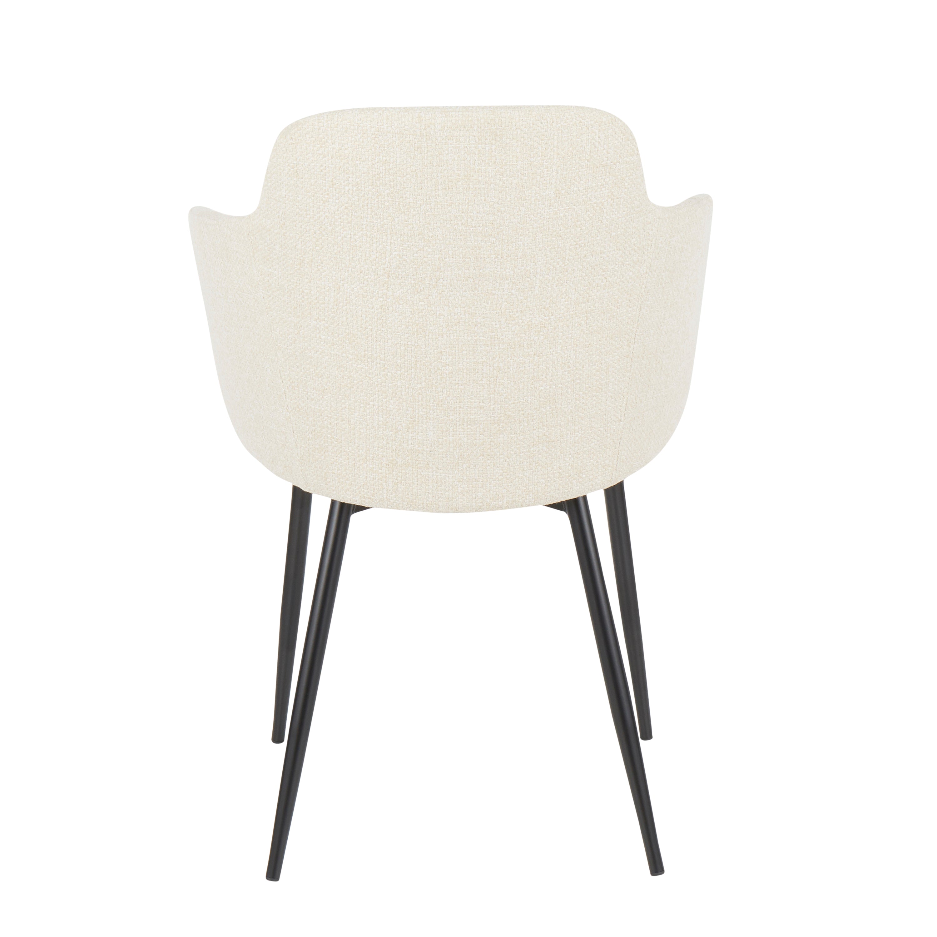 LumiSource Boyne Contemporary Accent Chair Set of 2 - Black Metal Frame with Cream Fabric Upholstery, Modern Living Room Lounge Chair for Home Office, Bedroom or Reading Nook