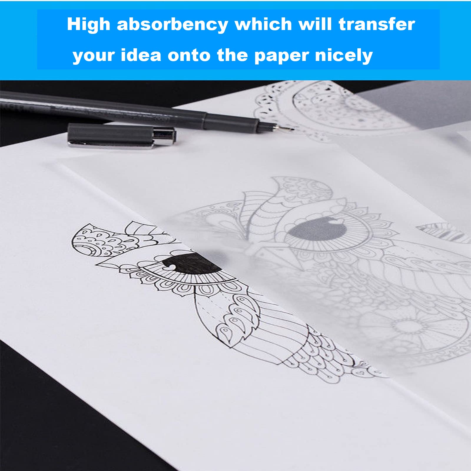 100 Sheets A4 Tracing Paper - 73gsm Translucent Vellum Paper for Drawing, Sketching, Printing & Scrapbooking - Perfect for Kids, Adults, Architects & Craft Projects - Ideal for Art, Design, Architecture & DIY Projects