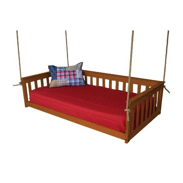 VersaLoft Mission Style Hanging Daybed with Rope - Indoor/Outdoor Boho Chic Swing Bed for Porch, Patio, Garden & Backyard Relaxation