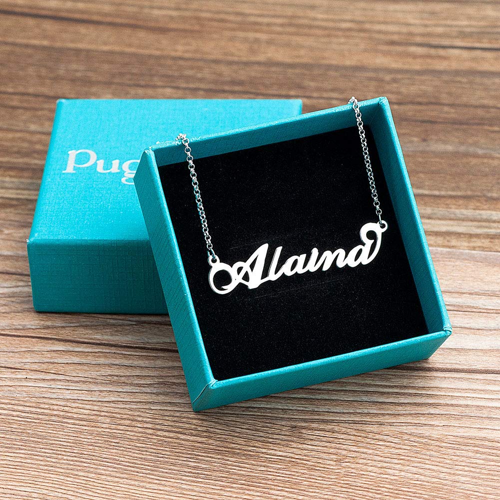 Personalized 925 Sterling Silver Name Necklace - Custom Engraved Gift for Mom, Women, Wife | Mother's Day, Birthday, Anniversary Jewelry Present
