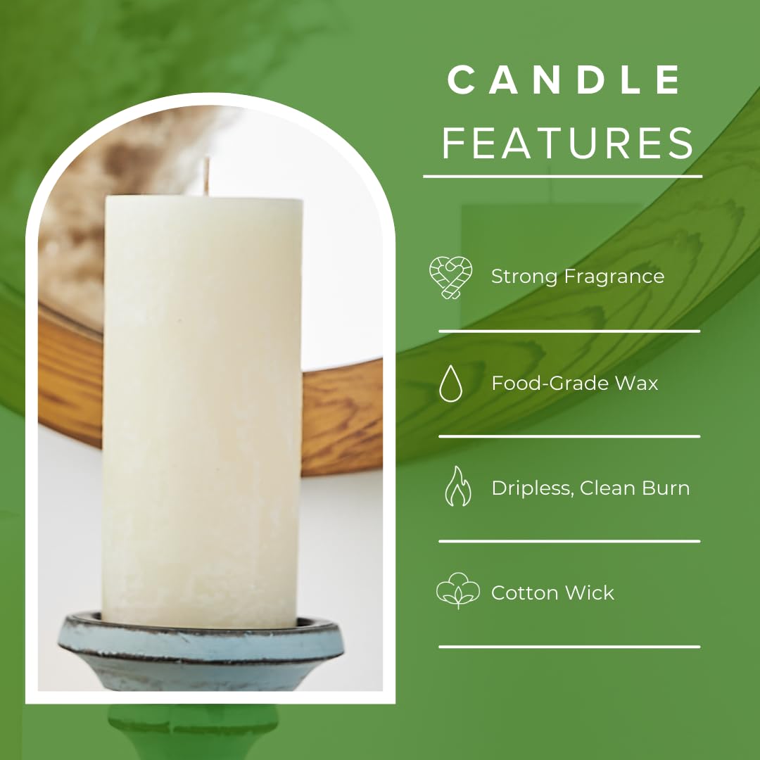 Simply Soson Peppermint Scented Candles - Set of 3 Ivory Pillar Candles (3x6 inches) | Aromatherapy Gifts for Women, Home Fragrance & Relaxation | Perfect for Living Room, Bedroom, Spa & Meditation Spaces