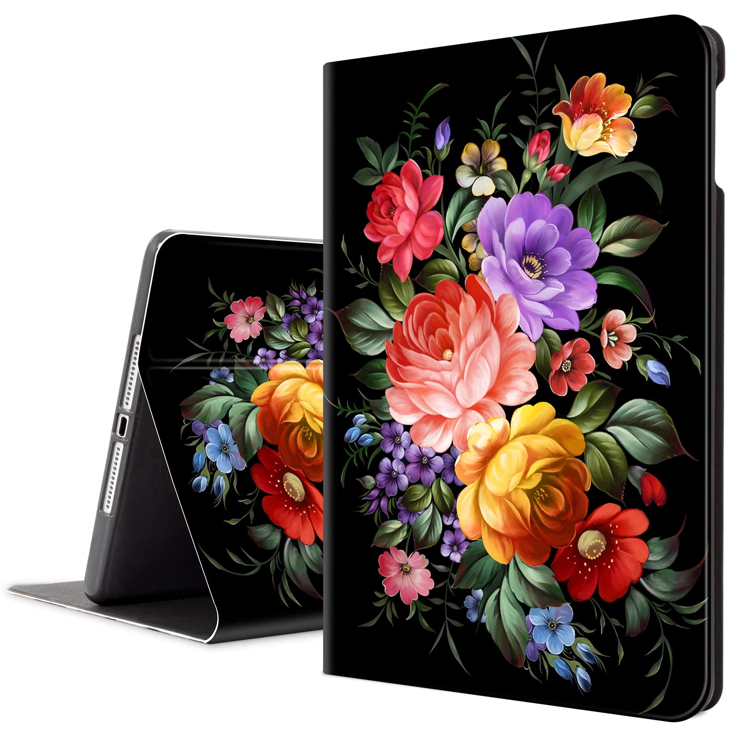 Premium Floral iPad Case 9.7 Inch - Slim Protective Cover for iPad 6th/5th Generation (2018/2017), iPad Air 2/Air 1 with Auto Wake/Sleep & Adjustable Stand | Perfect for Home, Office & Travel Use