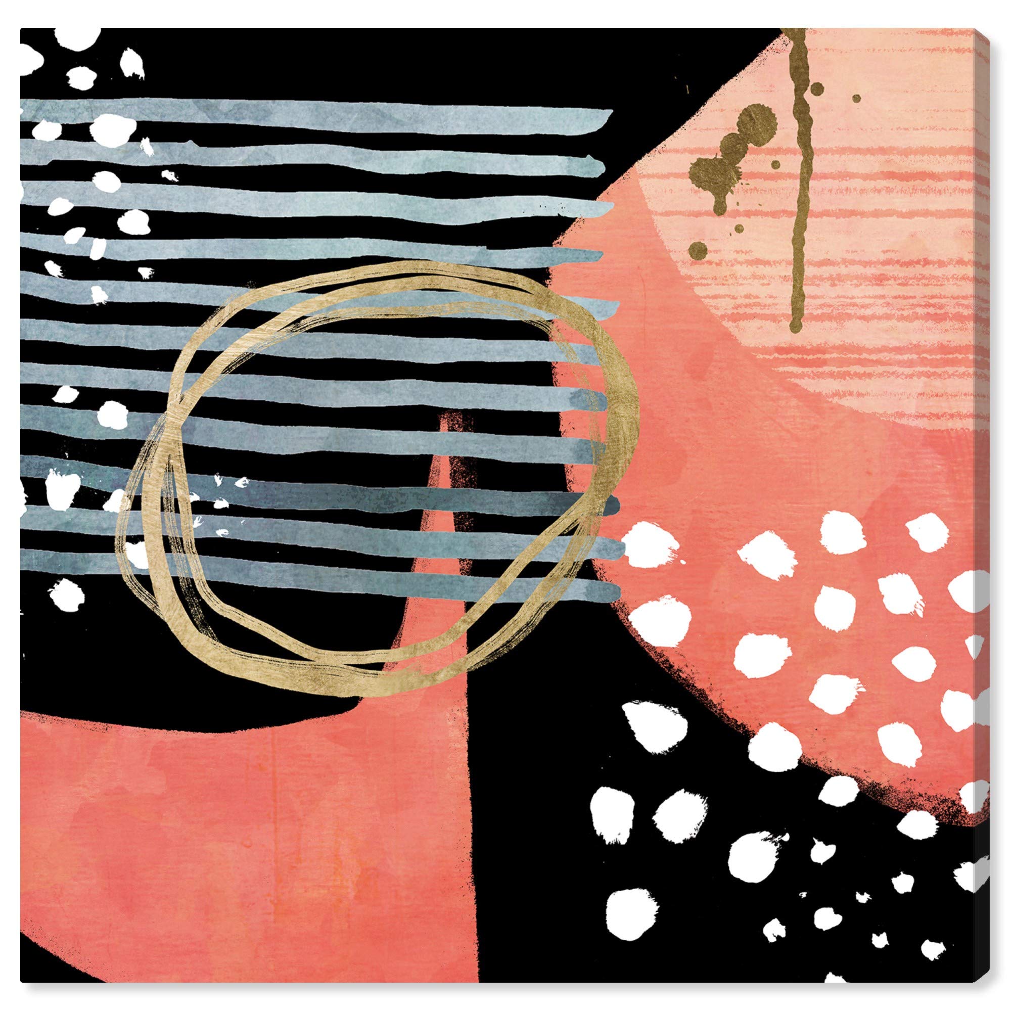Abstract Wall Art Canvas Print 'Gradual Merge' - Modern Orange & Black Home Decor Painting - 12x12 Inches - Perfect for Living Room, Bedroom & Office Decoration