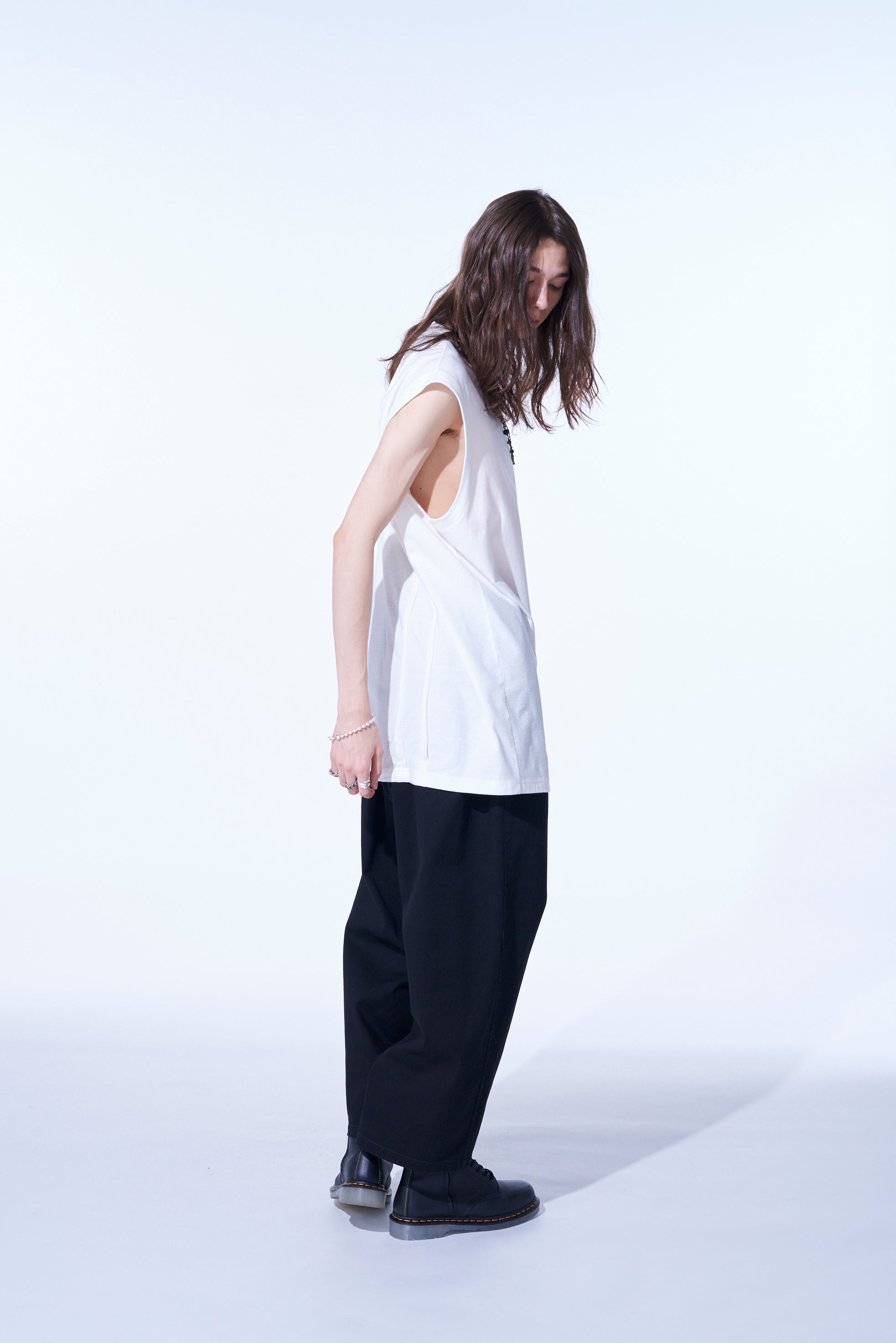 Soft Cotton Jersey Vertically Grafted Sleeveless Top with Side Slit - Breathable Summer Tank for Women | Casual Wear, Beach Outfit & Layering Staple