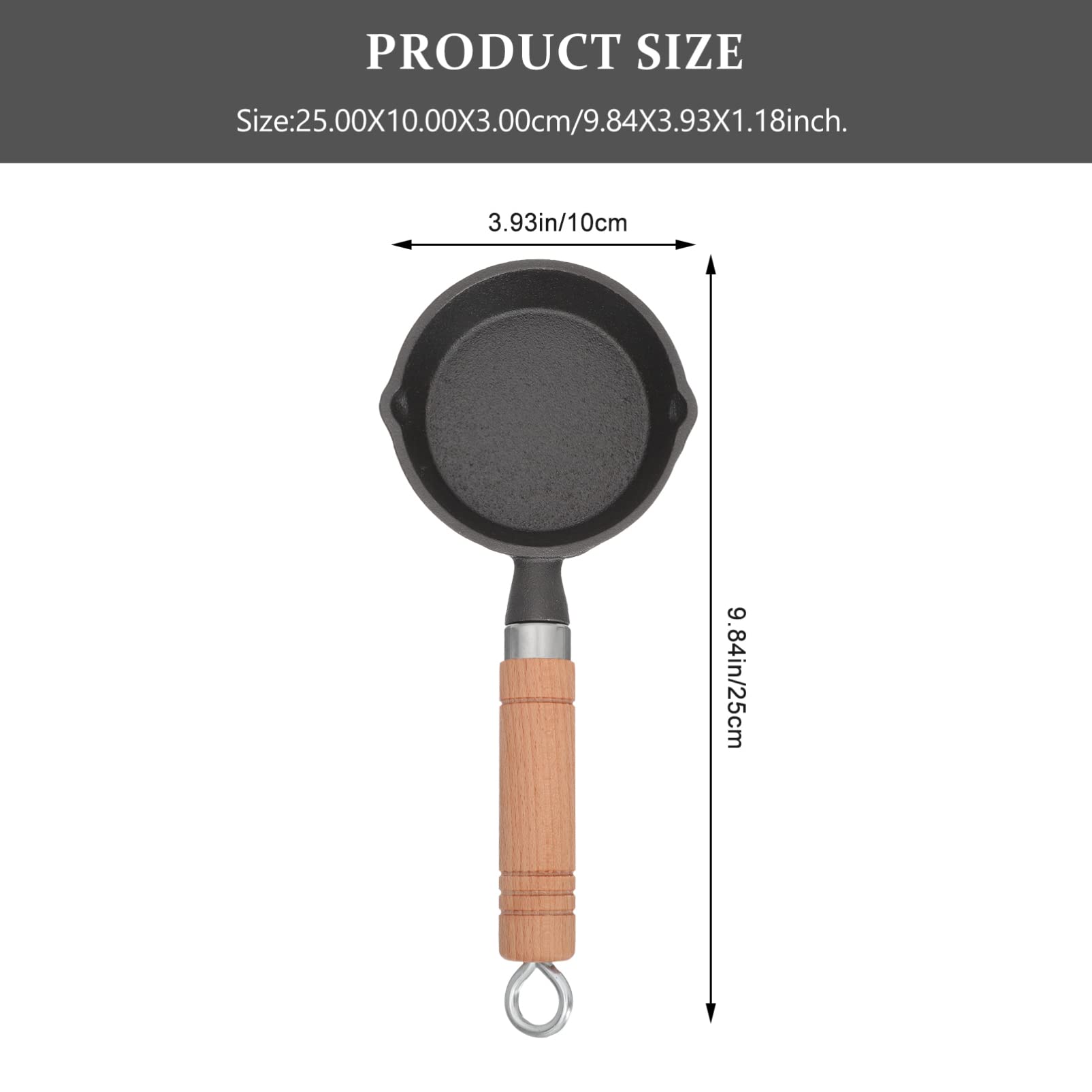 YARNOW Cast Iron Tamagoyaki Pan - Japanese Omelette & Egg Frying Pan with Wooden Handle, Non-Stick Surface for Perfect Breakfast - Ideal for Swedish Pancakes, Skillet Cooking & Sautéing | Great for Home Kitchen & Camping Cooking