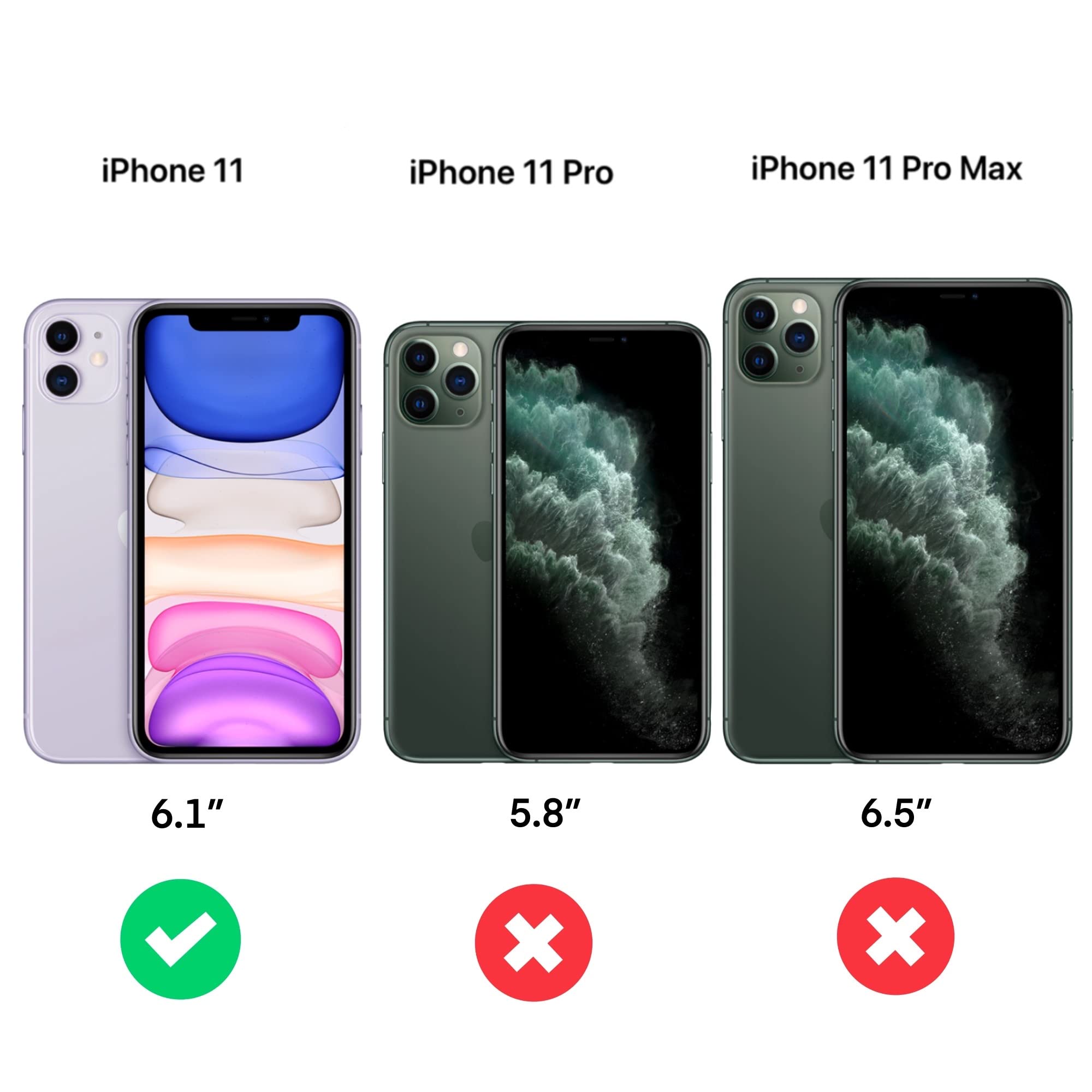 ICU Mirror Cell Case for iPhone 11 - Lighted Selfie Case with Vanity Mirror | Shockproof & MagSafe Compatible Clear Cover for Women & Men | Perfect for Makeup Touch-ups, Travel & Nighttime Selfies