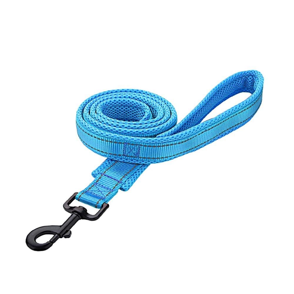 **Yisatann Reflective Nylon Dog Leash - Heavy Duty, Thickened Pet Lead for Outdoor Training & Walking - Blue - Perfect for Hiking, Running & Daily Walks**