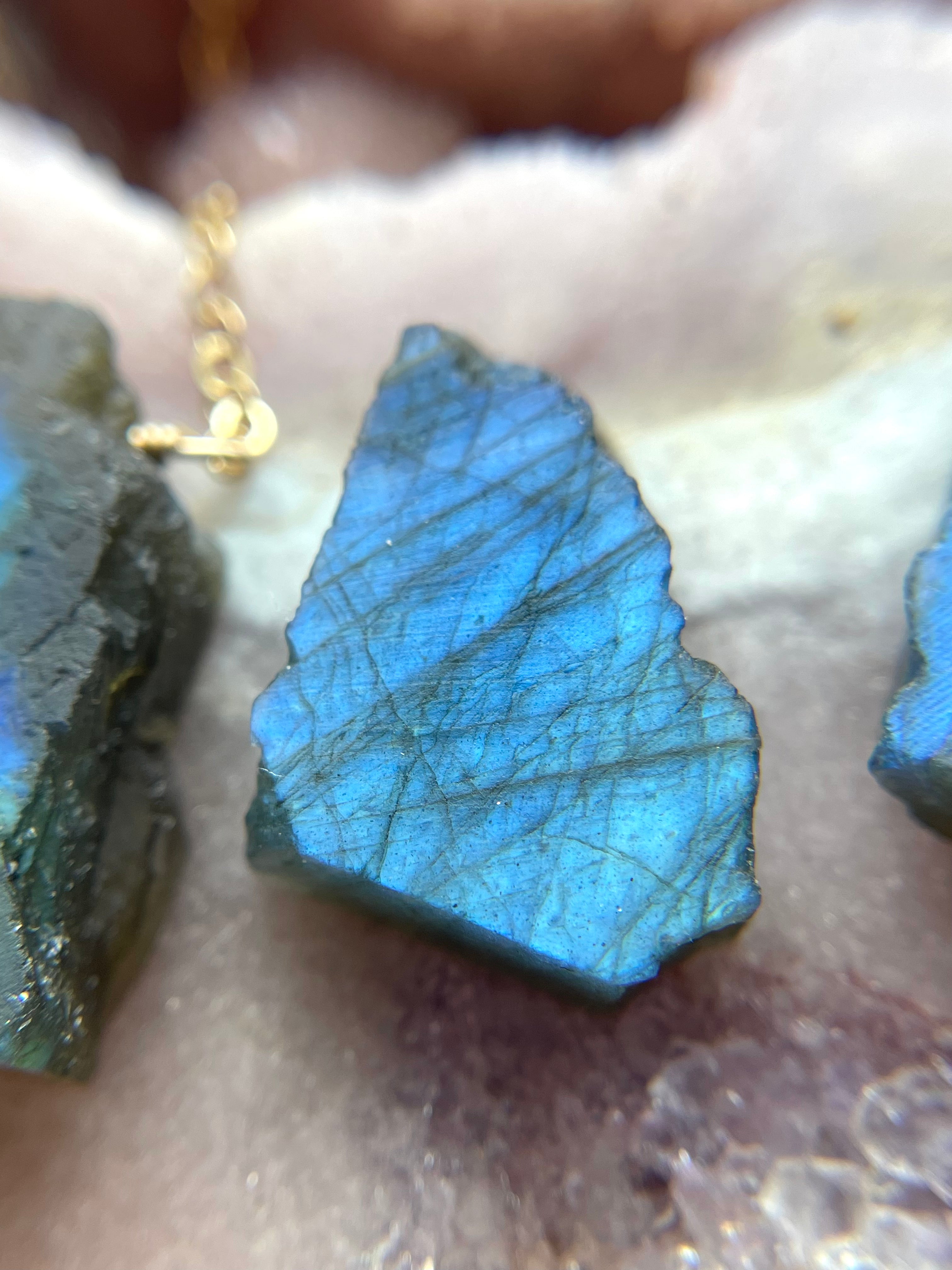 Chunky Raw Labradorite Necklace – Handmade Gemstone Jewelry for Women | Boho Chic Accessory for Spiritual Healing & Everyday Wear