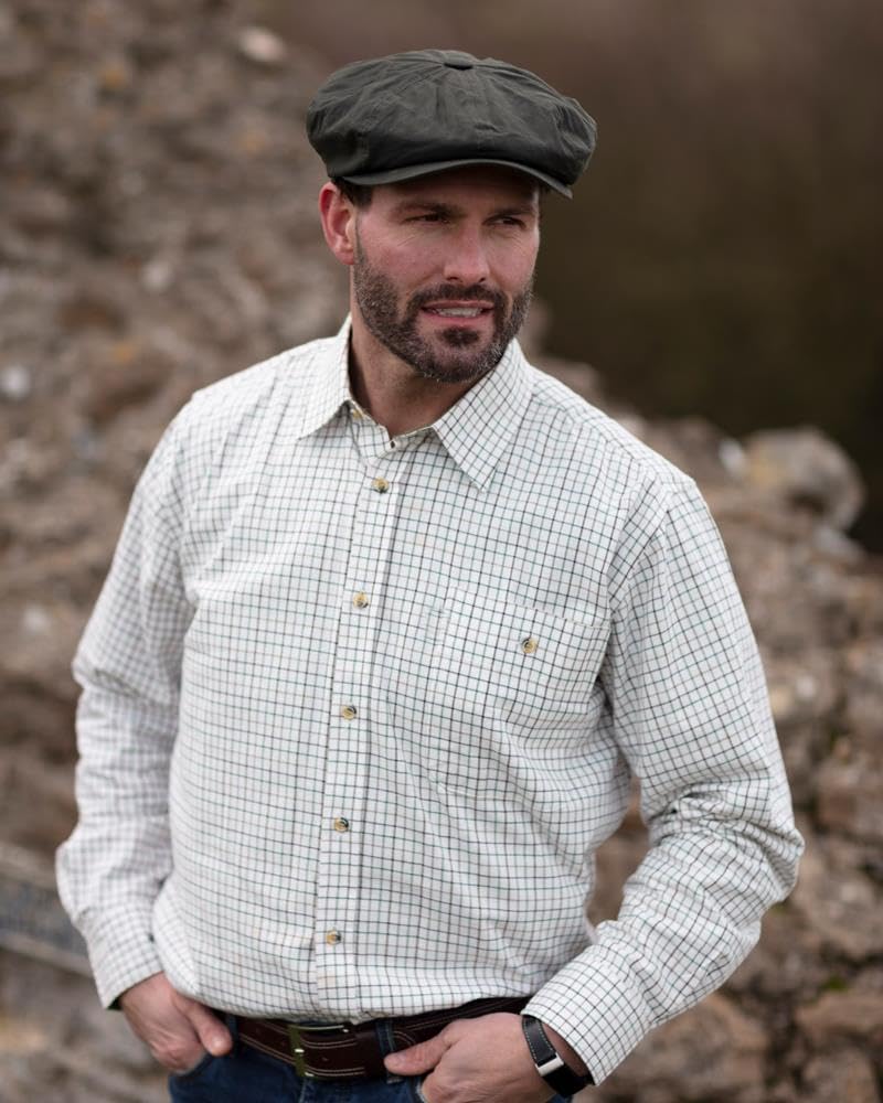 Walker & Hawkes Men's 100% Cotton Brocton Country Shirt - Classic Casual Button Down for Outdoor Activities & Countryside Wear