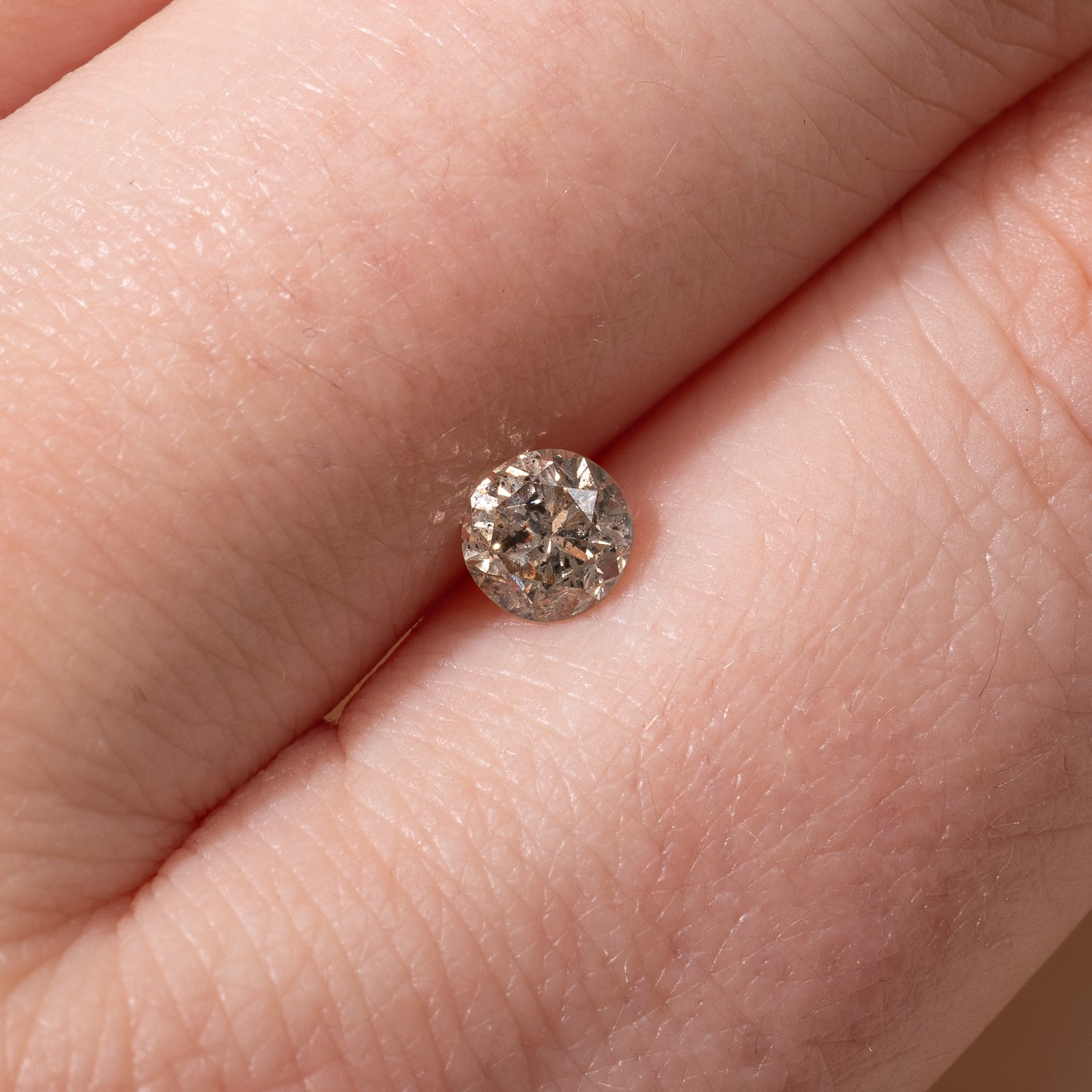 0.54ct Round Brilliant Cut Light Brown Loose Diamond - Ideal for Engagement Rings, Wedding Bands & Fine Jewelry Making
