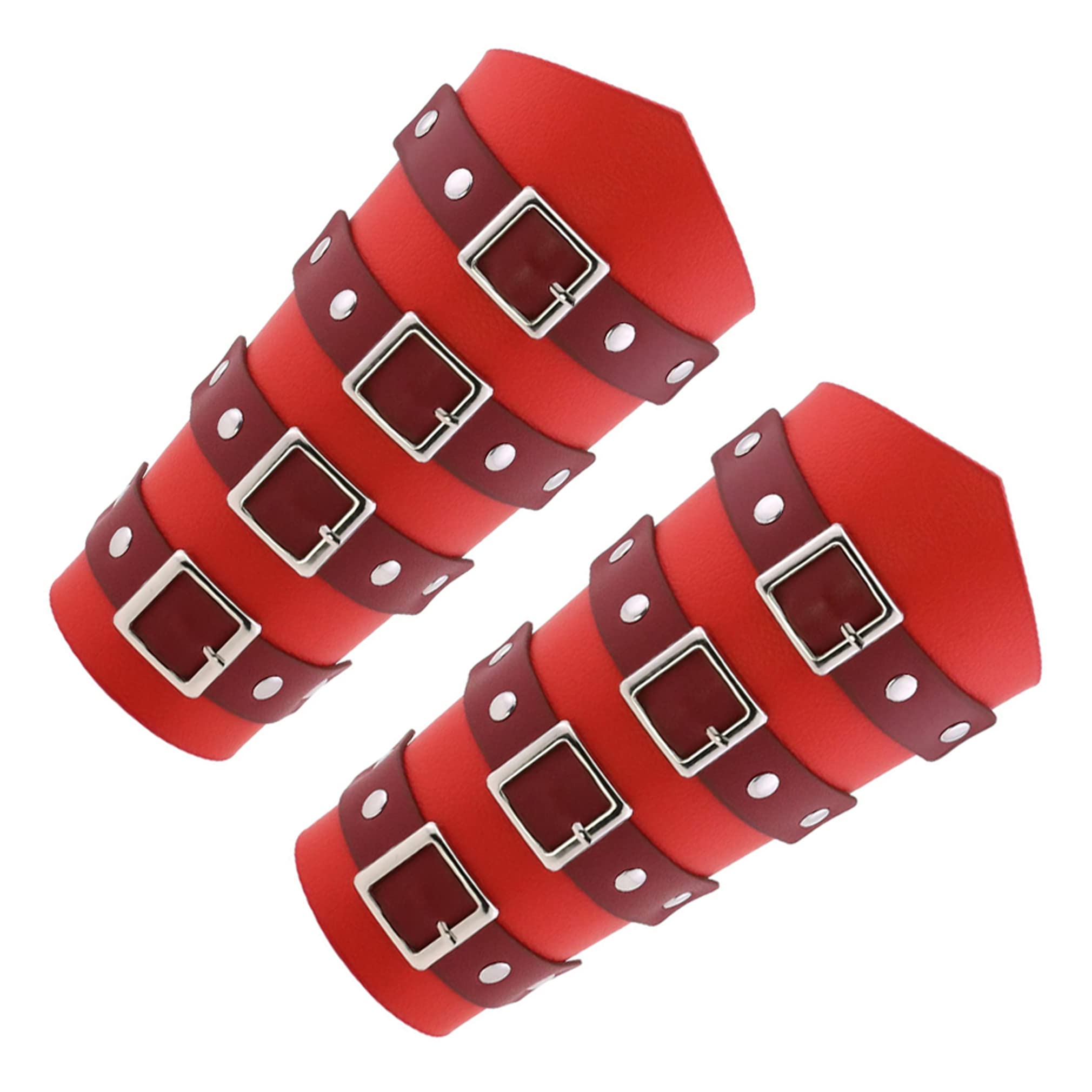 Unisex Punk Gothic Leather Gauntlet Wristband - Wide Wrap Bracer Armor Cuff for Men & Women | Perfect for Cosplay, Halloween Costumes & Alternative Fashion