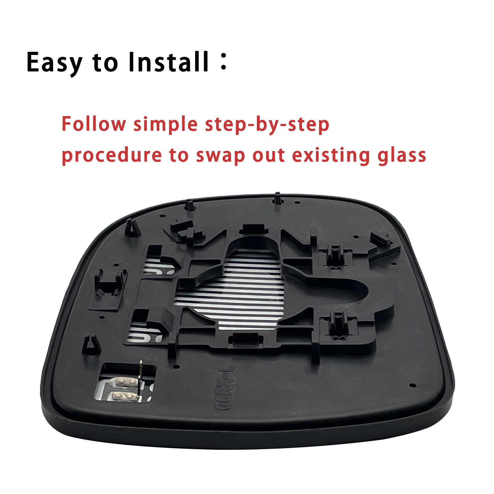 Power Heated Driver Side Mirror Glass Replacement for 2004-2009 Lexus RX330 RX350 RX400h - Left Convex Exterior Mirror with Backing Plate & Holder - Perfect for Winter Driving and Enhanced Visibility
