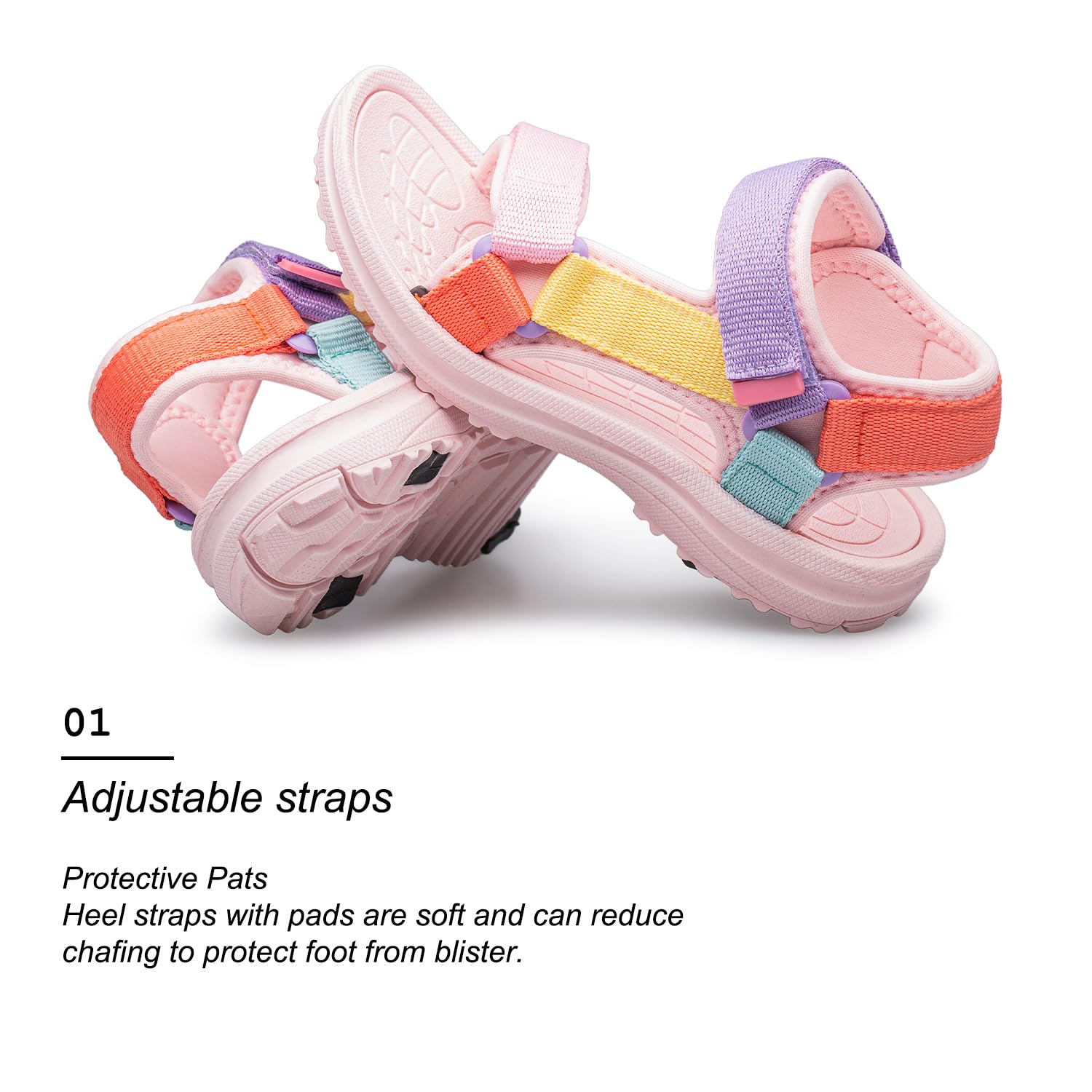 Vibdiv Boys & Girls Open-Toe Sport Sandals - Lightweight Summer Outdoor Sandals for Toddler, Little Kid & Big Kid - Perfect for Beach, Pool & Playground Activities