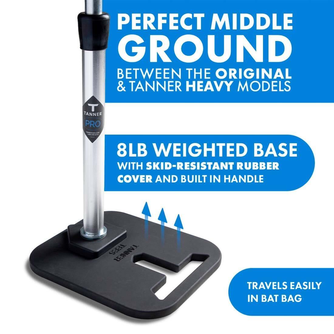 Tanner Tee Pro 26-43 Adjustable Baseball Batting Tee for Adults - Standard Size TTPR001 | Perfect for Baseball Practice, Softball Training & Batting Cage Drills