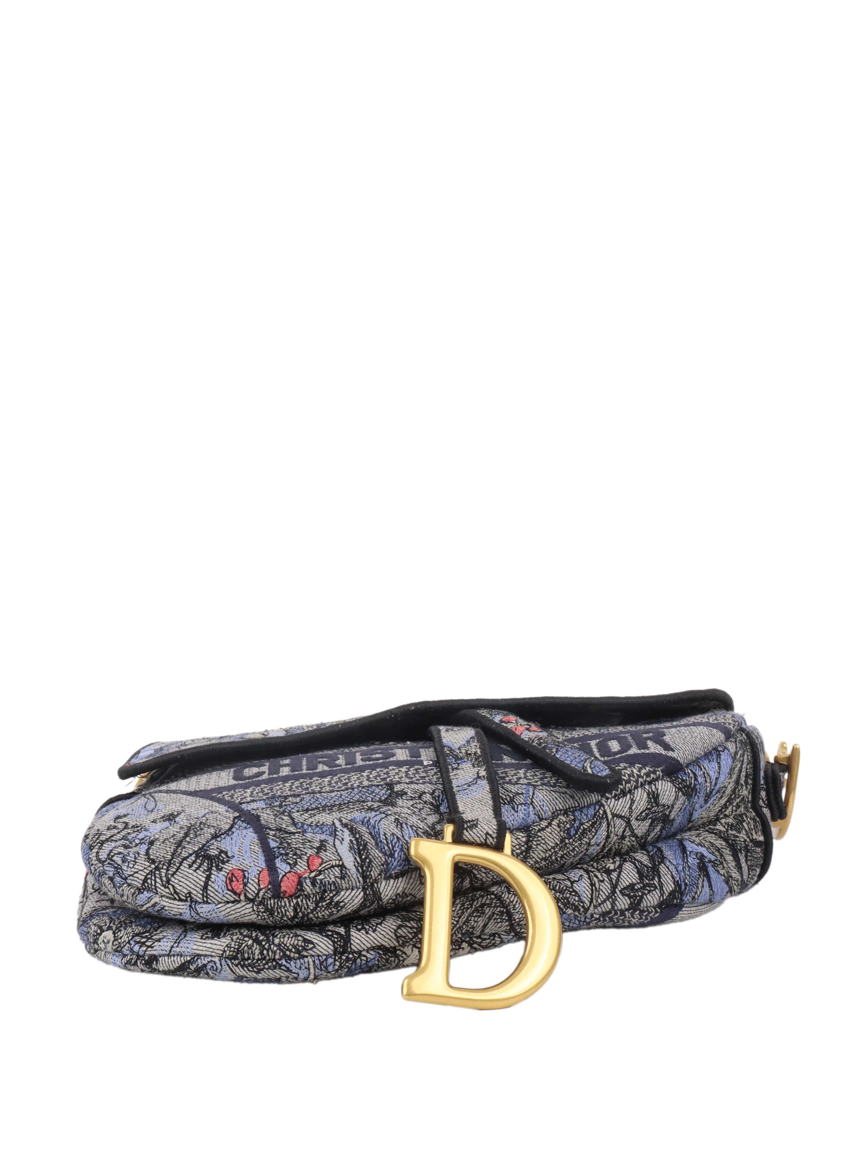 Dior Blue Jardin Saddle Bag - Luxury Designer Handbag for Women | Perfect for Parties, Date Nights & Special Occasions