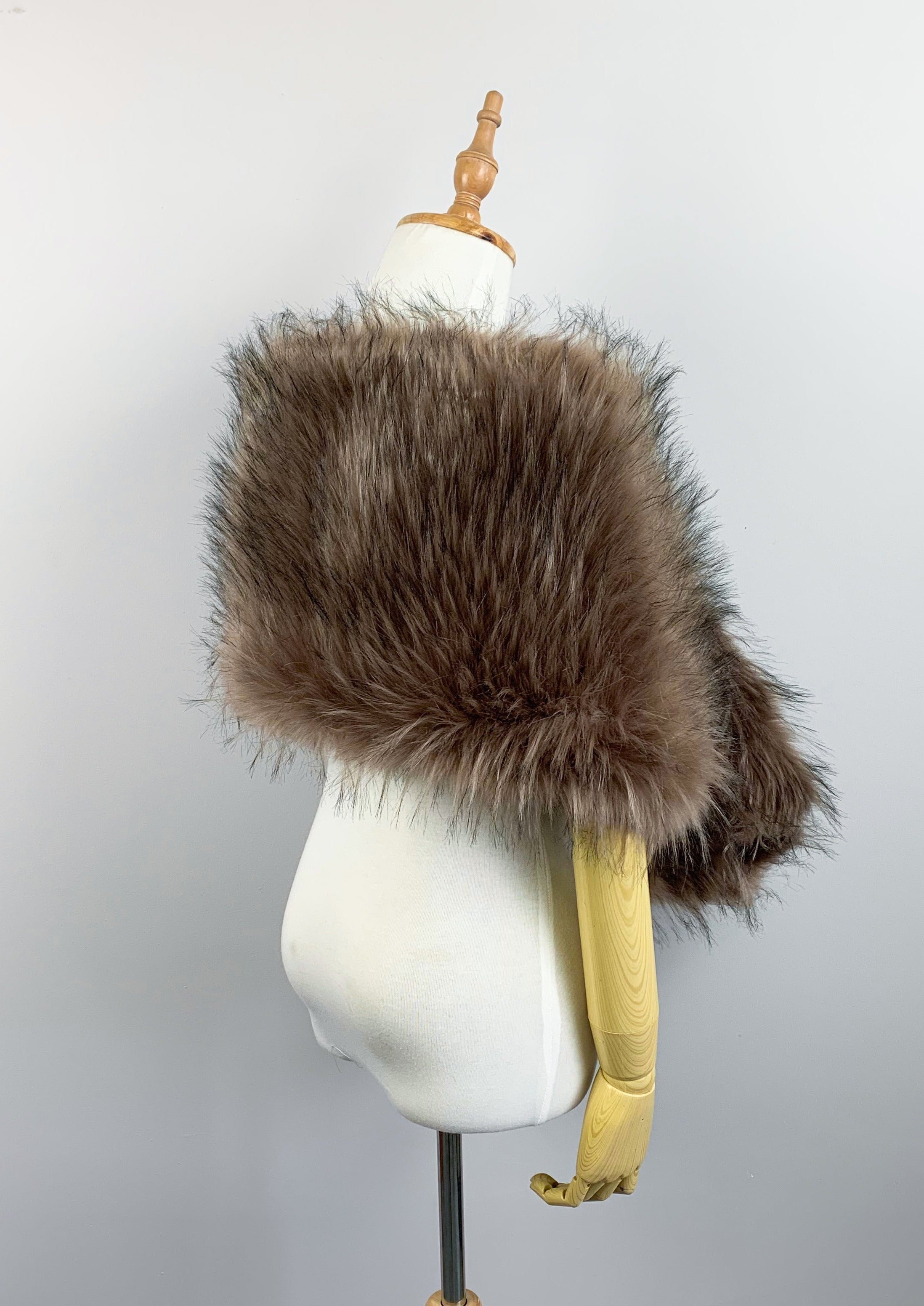 Brown Fur Shawl for Women - Soft & Warm Winter Wrap - Elegant Lilian Brw02 Shawl for Parties, Weddings & Cold Weather Fashion