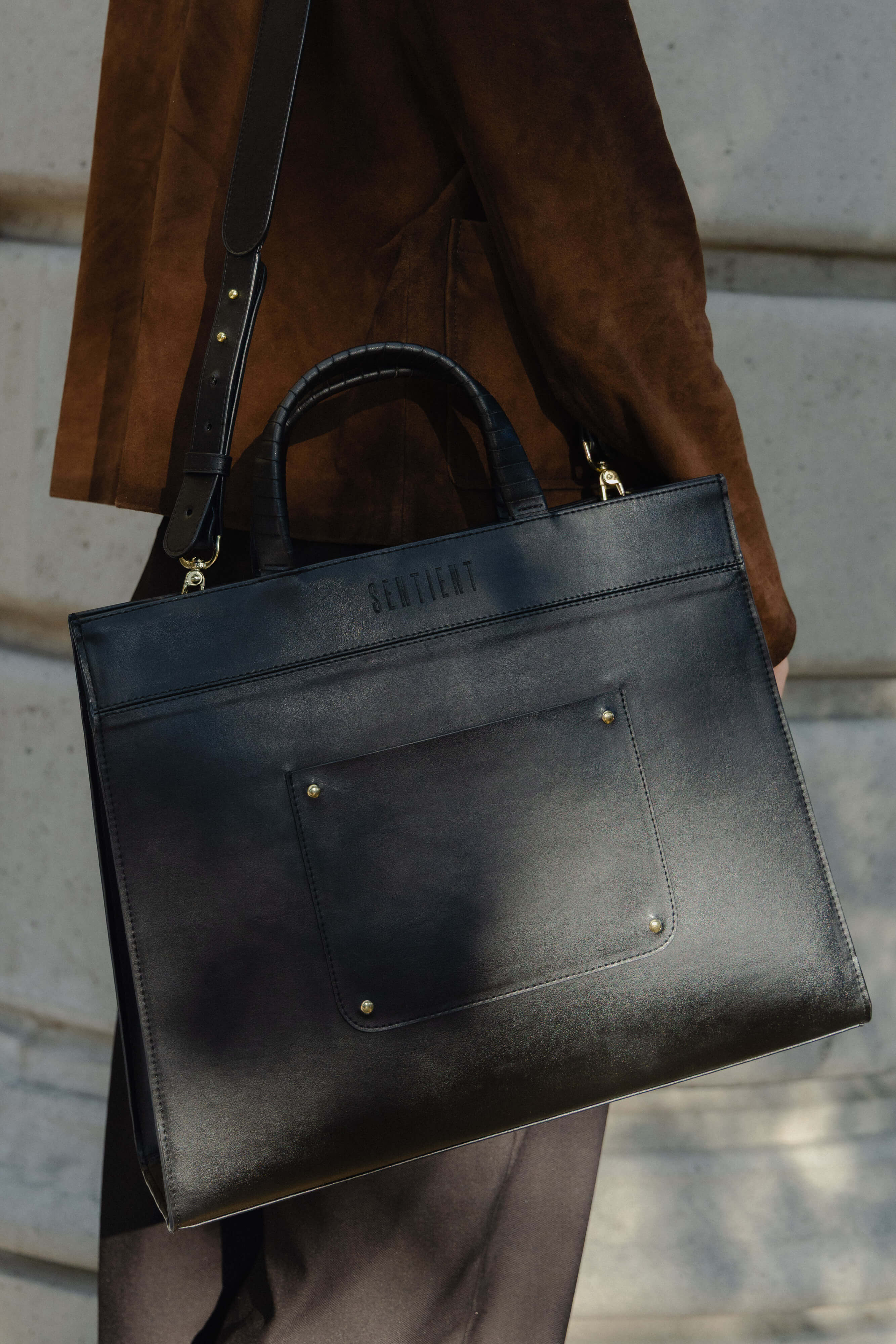 Panthera Maxi Vegan Cactus Leather Bag for Women | Sustainable Black Handbag | Perfect for Work, Travel & Everyday Use