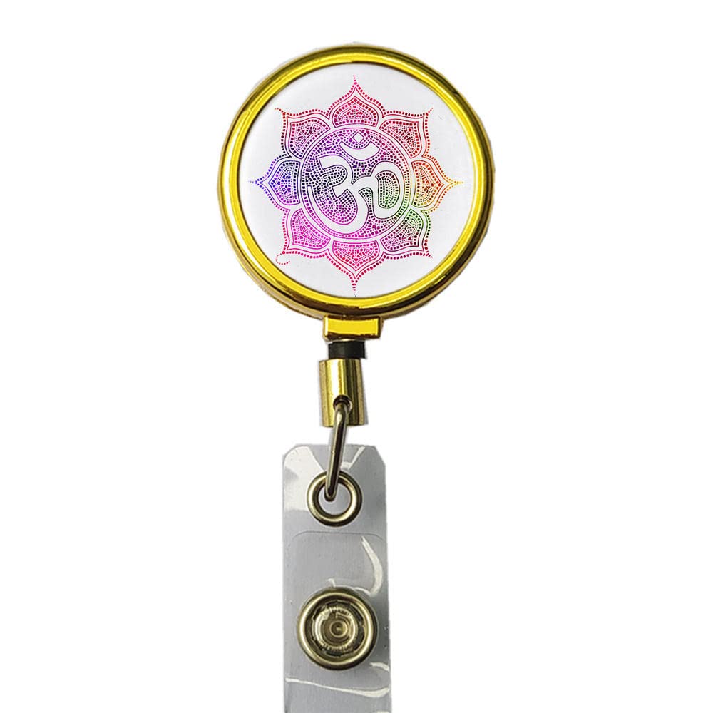 Personalized Gold ID Badge Holder with Lanyard & Clip for Work Security