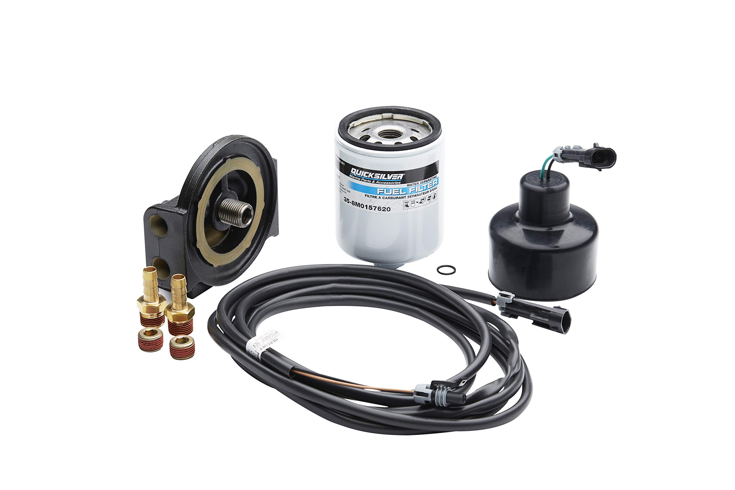Quicksilver 8M0157708 Water Separating Fuel Filter Kit with Sensor for Mercury L6 Verado Outboard Engines - Marine Boat Engine Protection & Performance Enhancement