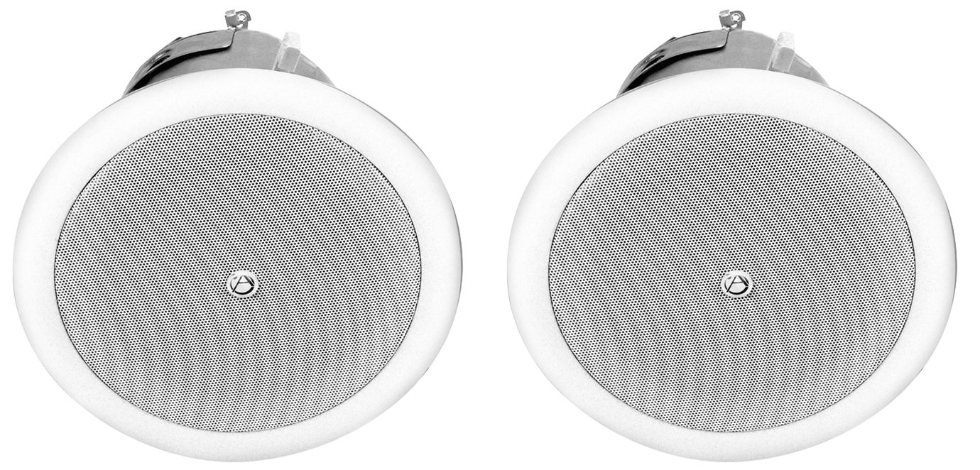 AtlasIED FAP62T Strategy II 6-Inch 32W 70V/100V Ceiling Speaker System - White | High-Quality Commercial Audio Solution for Restaurants, Hotels & Office Background Music
