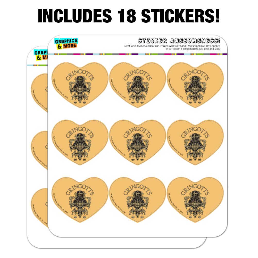 Harry Potter Gringotts Bank Logo Heart-Shaped Planner Stickers - Scrapbook, Bullet Journal, Calendar & Craft Decoration - Perfect for DIY Projects, Gift Wrapping & Stationery Decor