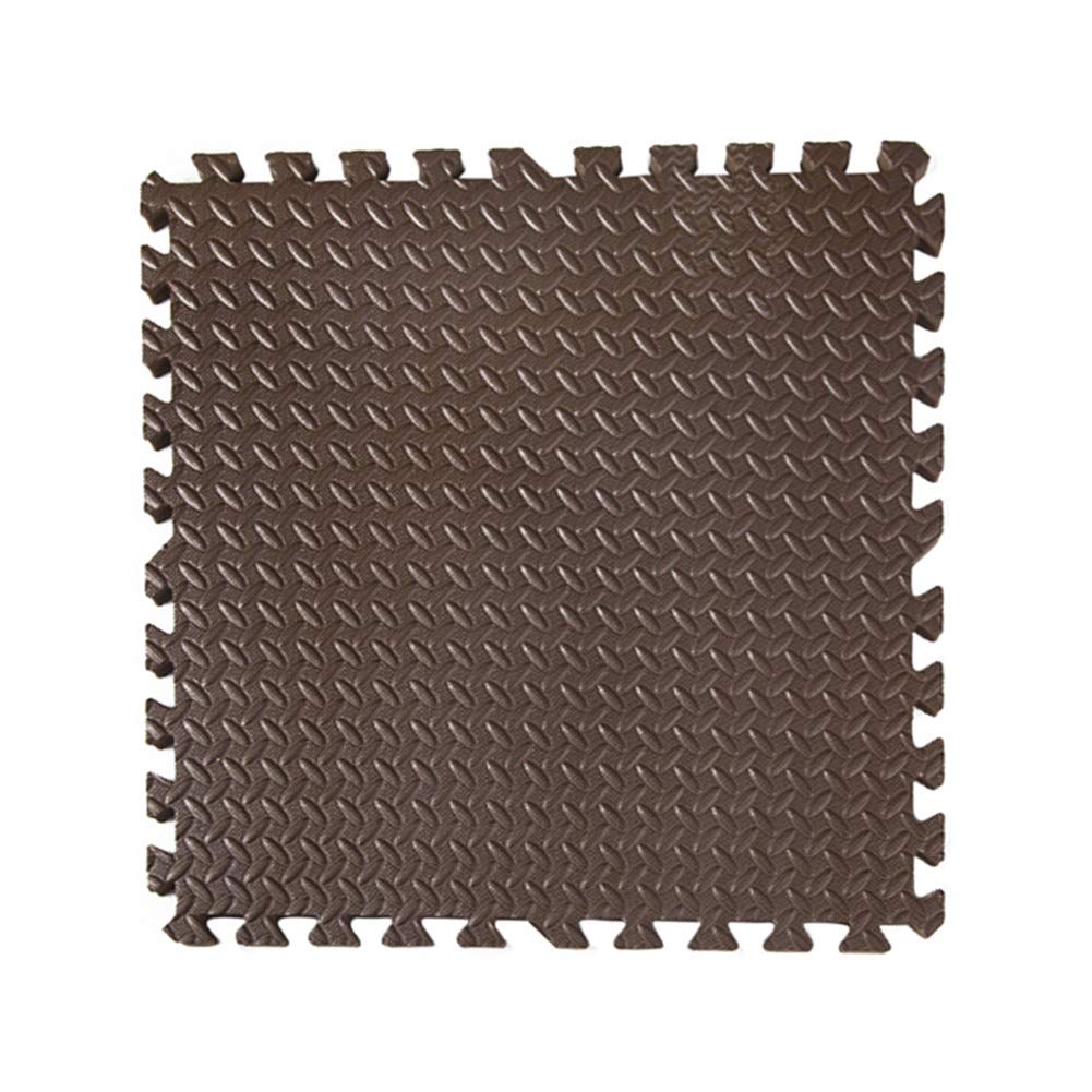 JIAJUAN Waterproof Interlocking Foam Play Mats for Kids - 10-Piece Set of 60x60x1cm Square Puzzle Floor Tiles in 9 Vibrant Colors (Brown) | Non-Slip Nursery, Playroom & Daycare Flooring Solution