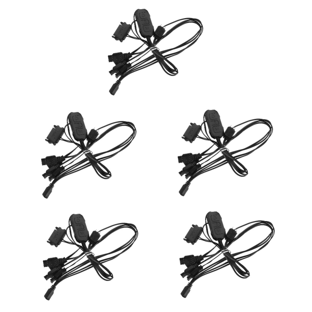 OSALADI 5-Pack RGB Fan Controller Kit for PC Gaming - Customizable LED Lighting Control with Software | Perfect for Gaming Setups, PC Modding & Custom RGB Builds
